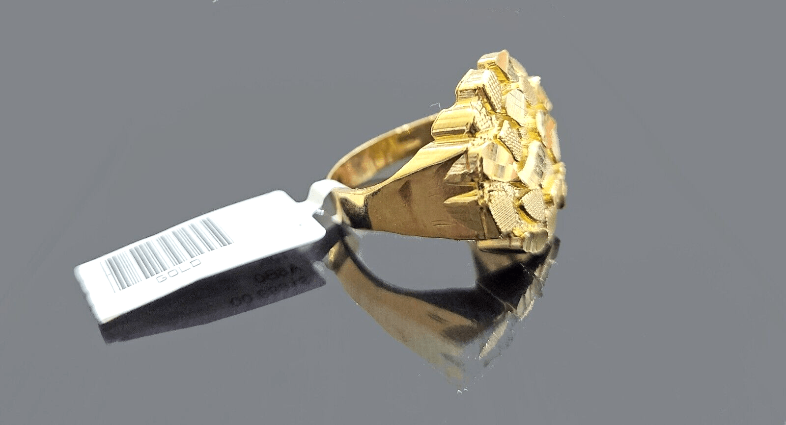 Real 10k Yellow Gold Nugget Ring Band size 10.5 10kt gold - GoldenlinQ