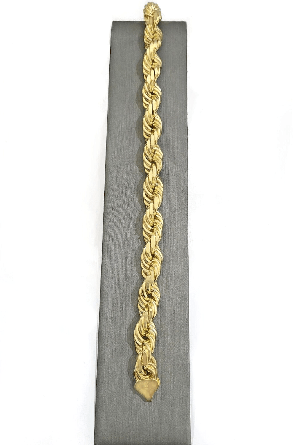 Real 10k Yellow Gold Rope Bracelet 9 Inch Solid Lobster Lock 10kt Mens HEAVY - GoldenlinQ