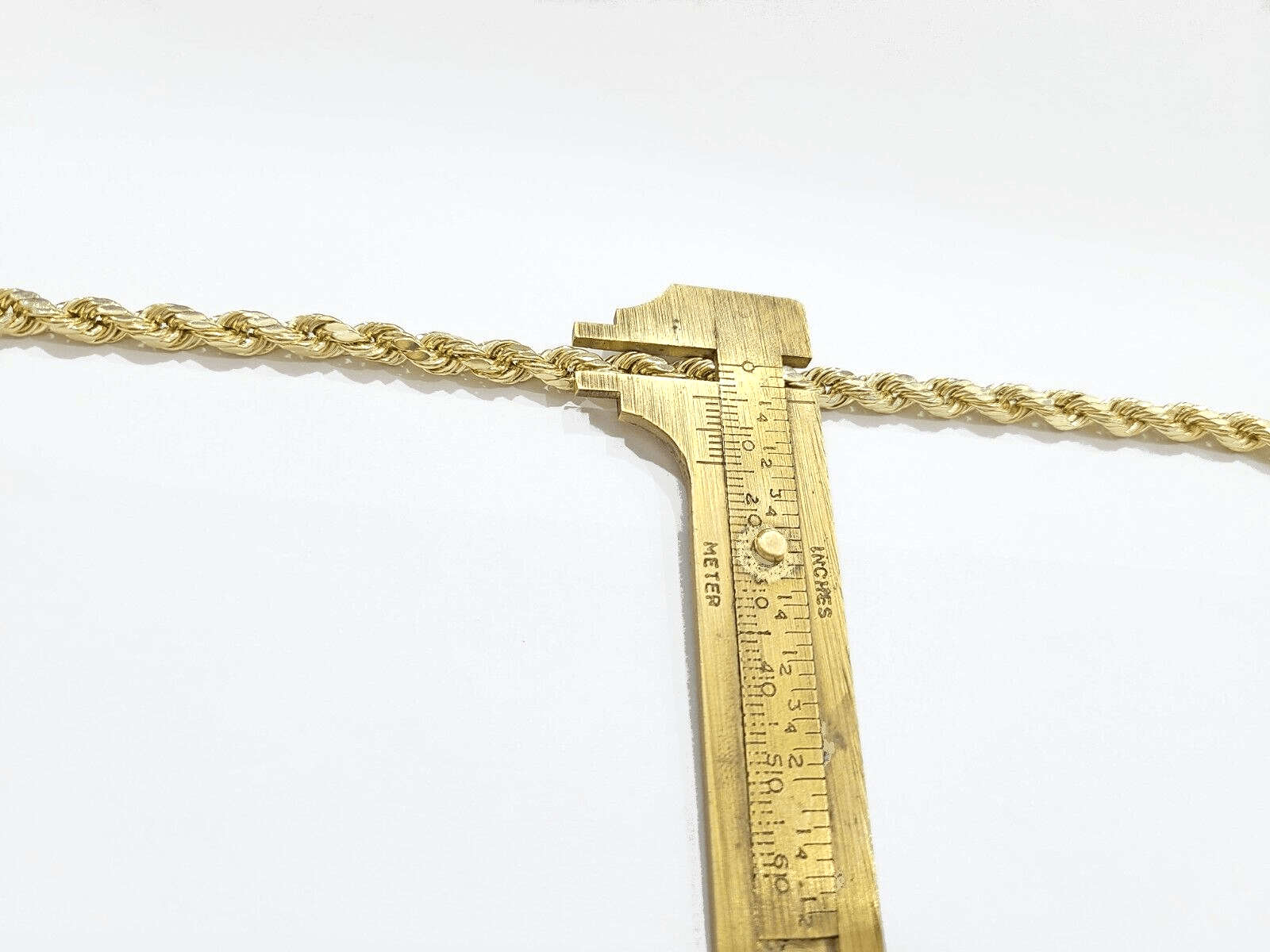 Real 10k Yellow Gold Rope Chain 22'' Necklace anchor cross charm pendant - GoldenlinQ