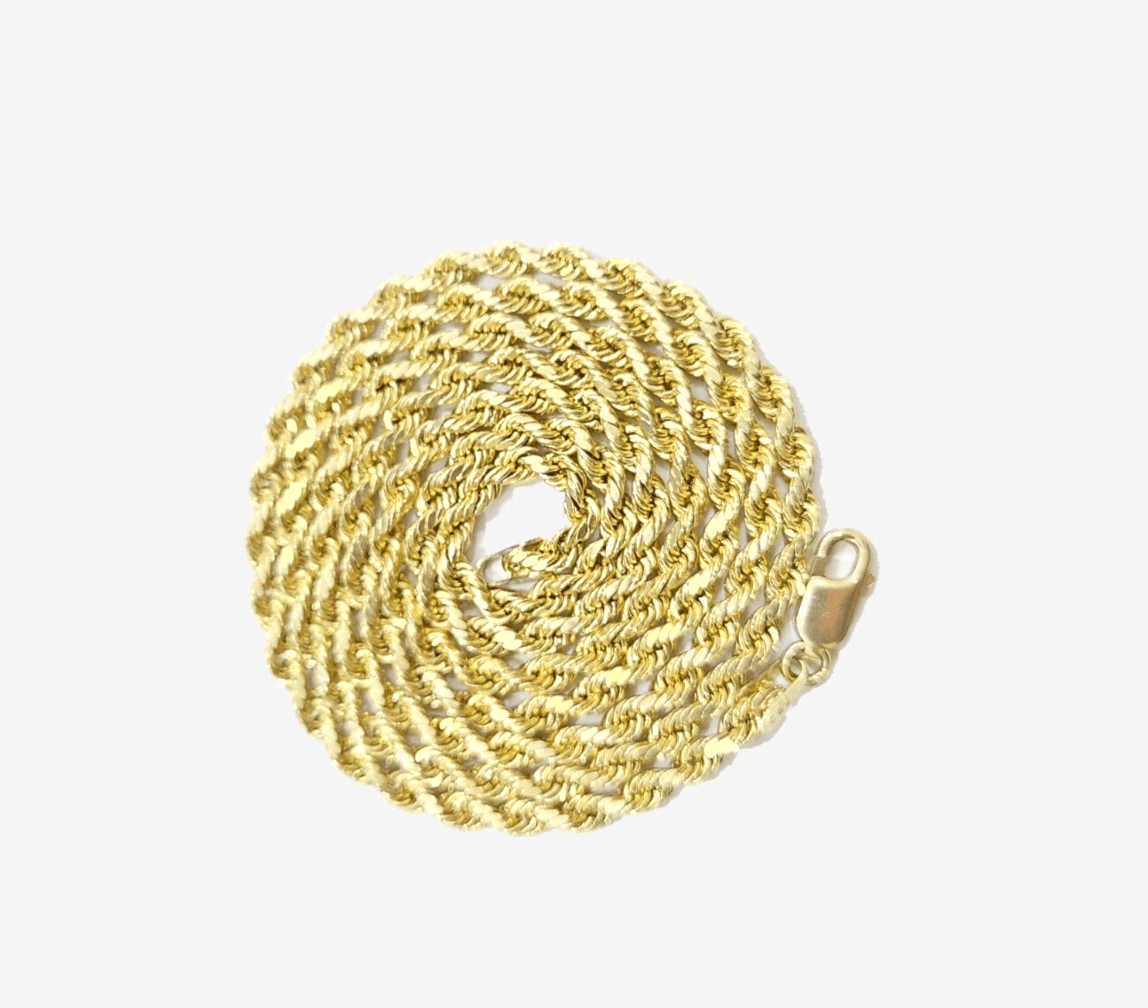 Real 10k Yellow Gold Rope Chain 24'' Necklace Praying Hand Cross Charm Pendant - GoldenlinQ