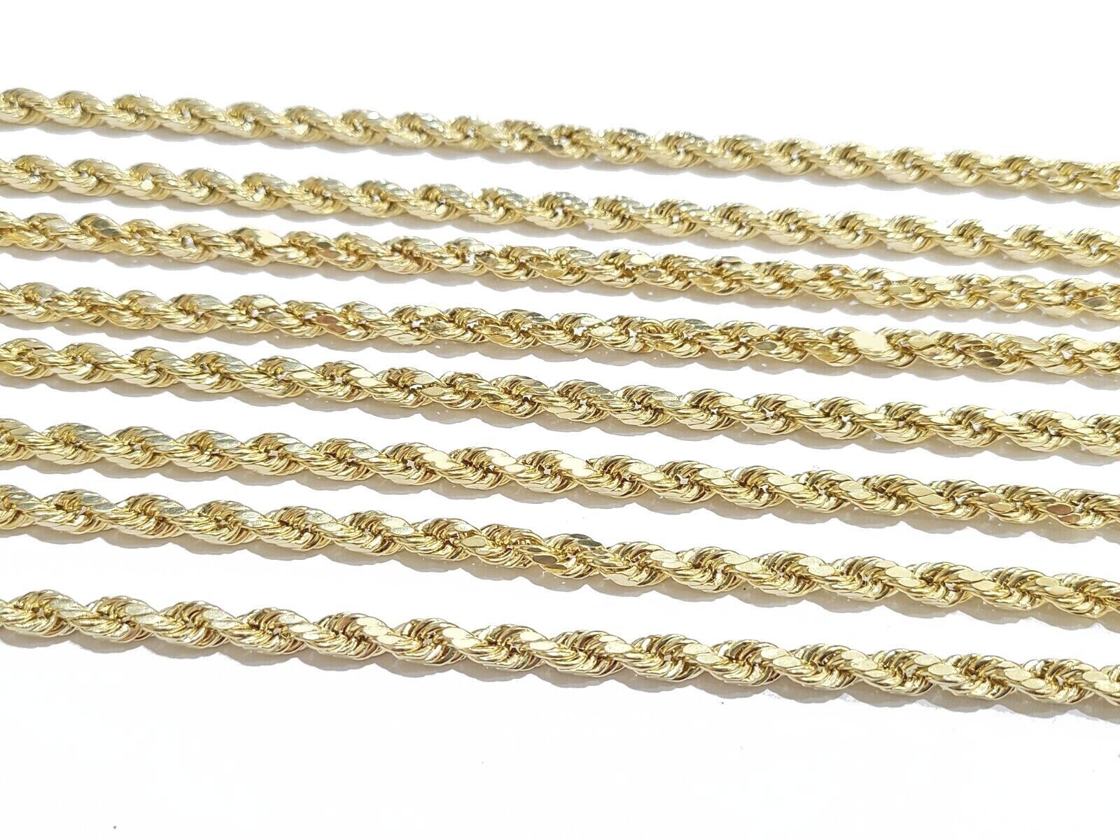 Real 10K Yellow Gold Rope Chain 6mm Necklace 20 in 22 in 24 in 26 in 28 in 30 in - GoldenlinQ