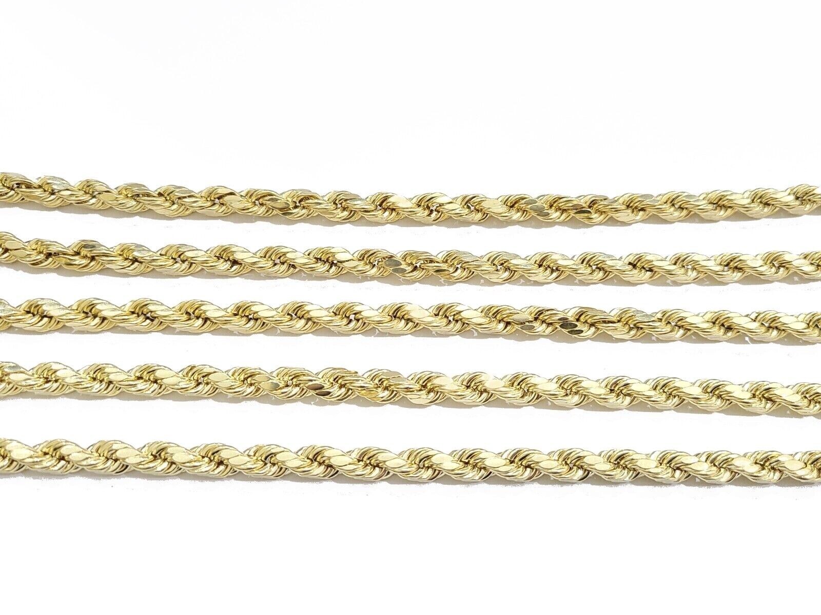 Real 10K Yellow Gold Rope Chain 7mm Necklace 18 - 30'' Inches Lobster Lock 10kt - GoldenlinQ