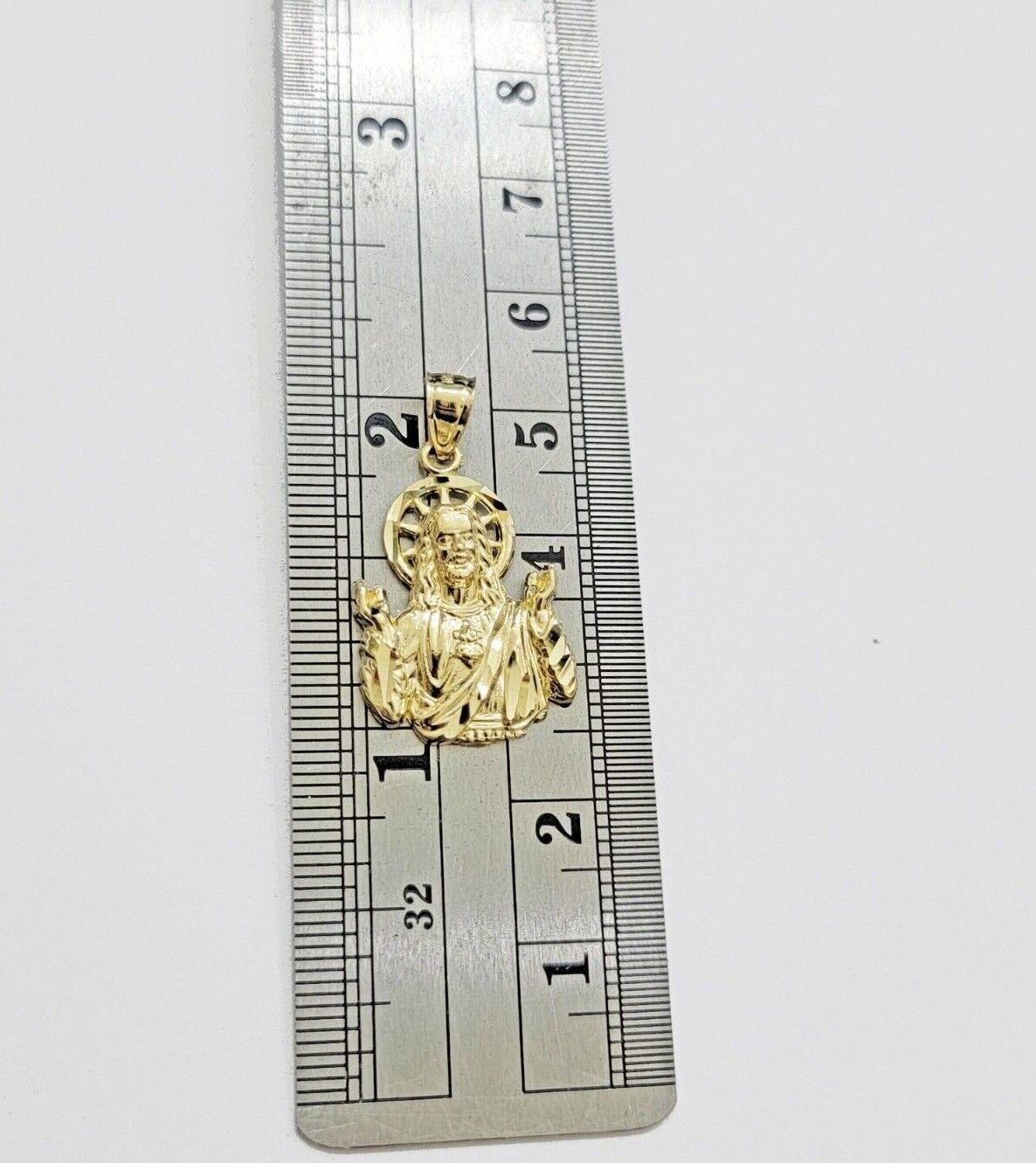 Real 10k Yellow Gold Rope Chain Charm Jesus Head Pendant SET 3mm Necklace - GoldenlinQ