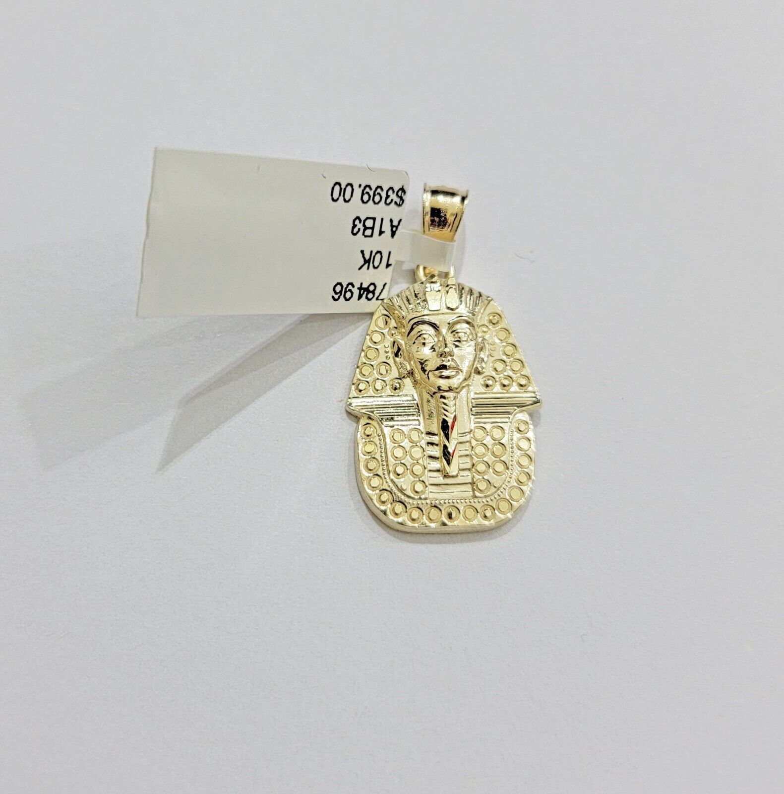 Real 10k Yellow Gold Rope Chain & Pharoah Head Pendant 2.5mm 18 - 26 inch Necklace - GoldenlinQ