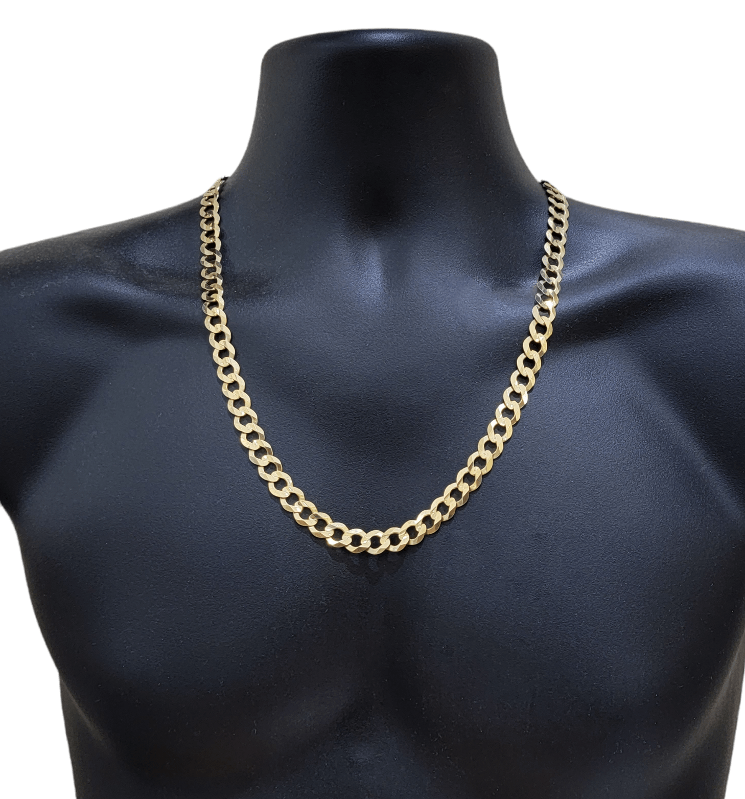 Real 10k Yellow Gold Solid Necklace Cuban Curb Link Chain 10mm 24" inch For Men - GoldenlinQ
