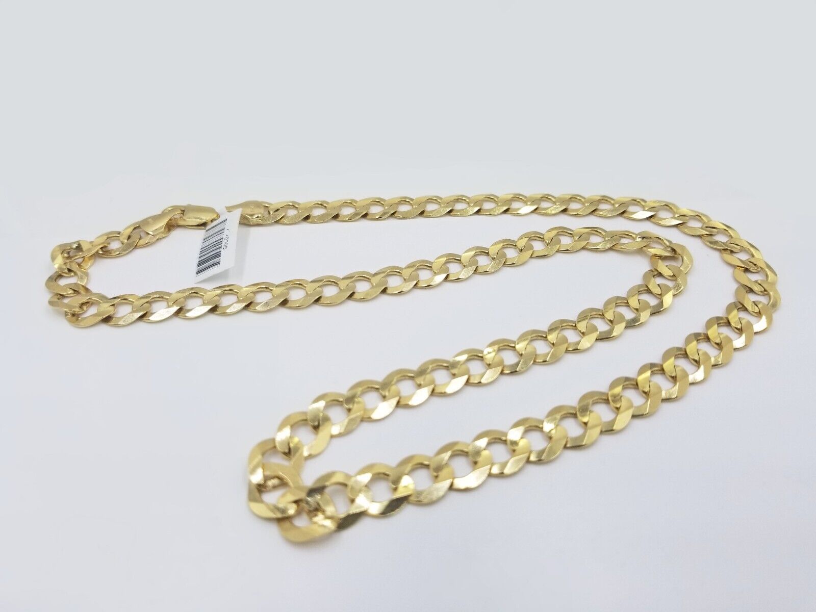 Real 10k Yellow Gold Solid Necklace Cuban Curb Link Chain 10mm 24" inch For Men - GoldenlinQ