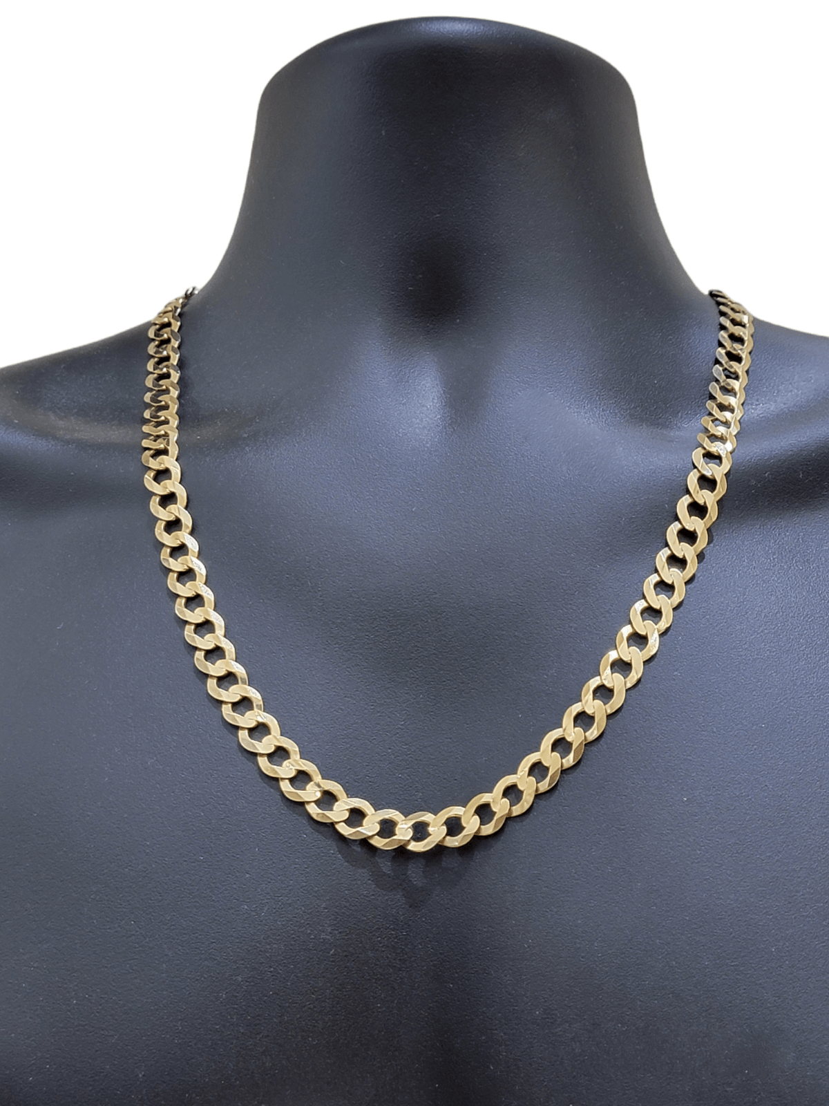 Real 10k Yellow Gold Solid Necklace Cuban Curb Link Chain 10mm 24" inch For Men - GoldenlinQ