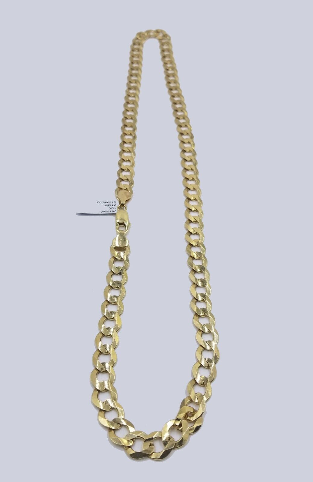Real 10k Yellow Gold Solid Necklace Cuban Curb Link Chain 10mm 24" inch For Men - GoldenlinQ