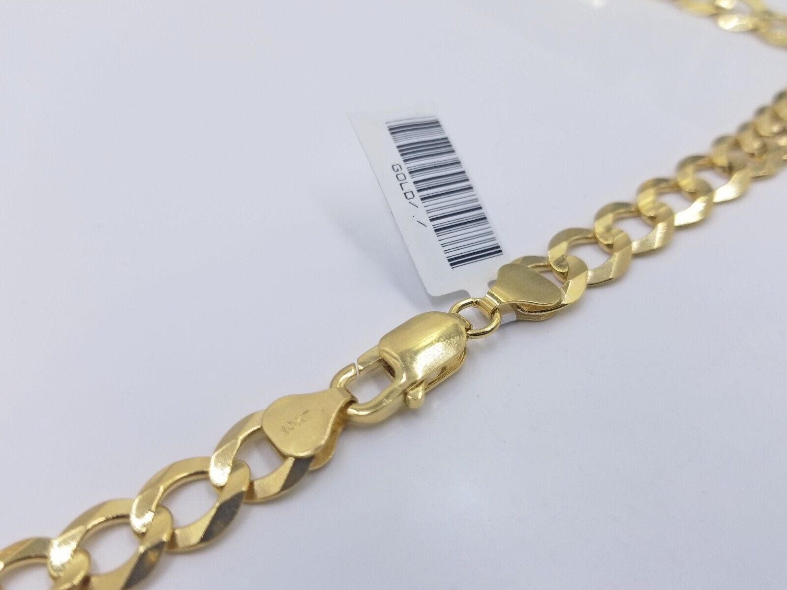 Real 10k Yellow Gold Solid Necklace Cuban Curb Link Chain 9.5mm 24" inch For Men - GoldenlinQ