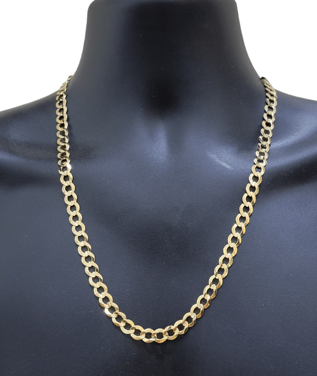 Real 10k Yellow Gold Solid Necklace Cuban Curb Link Chain 9.5mm 24" inch For Men - GoldenlinQ
