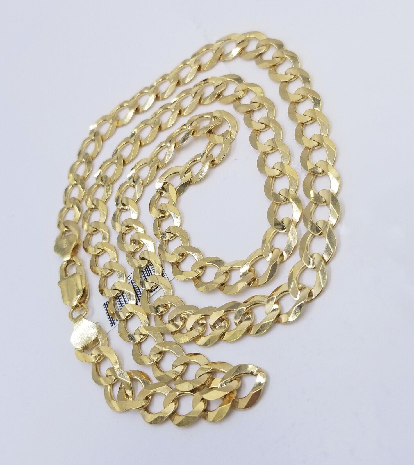 Real 10k Yellow Gold Solid Necklace Cuban Curb Link Chain 9.5mm 24" inch For Men - GoldenlinQ