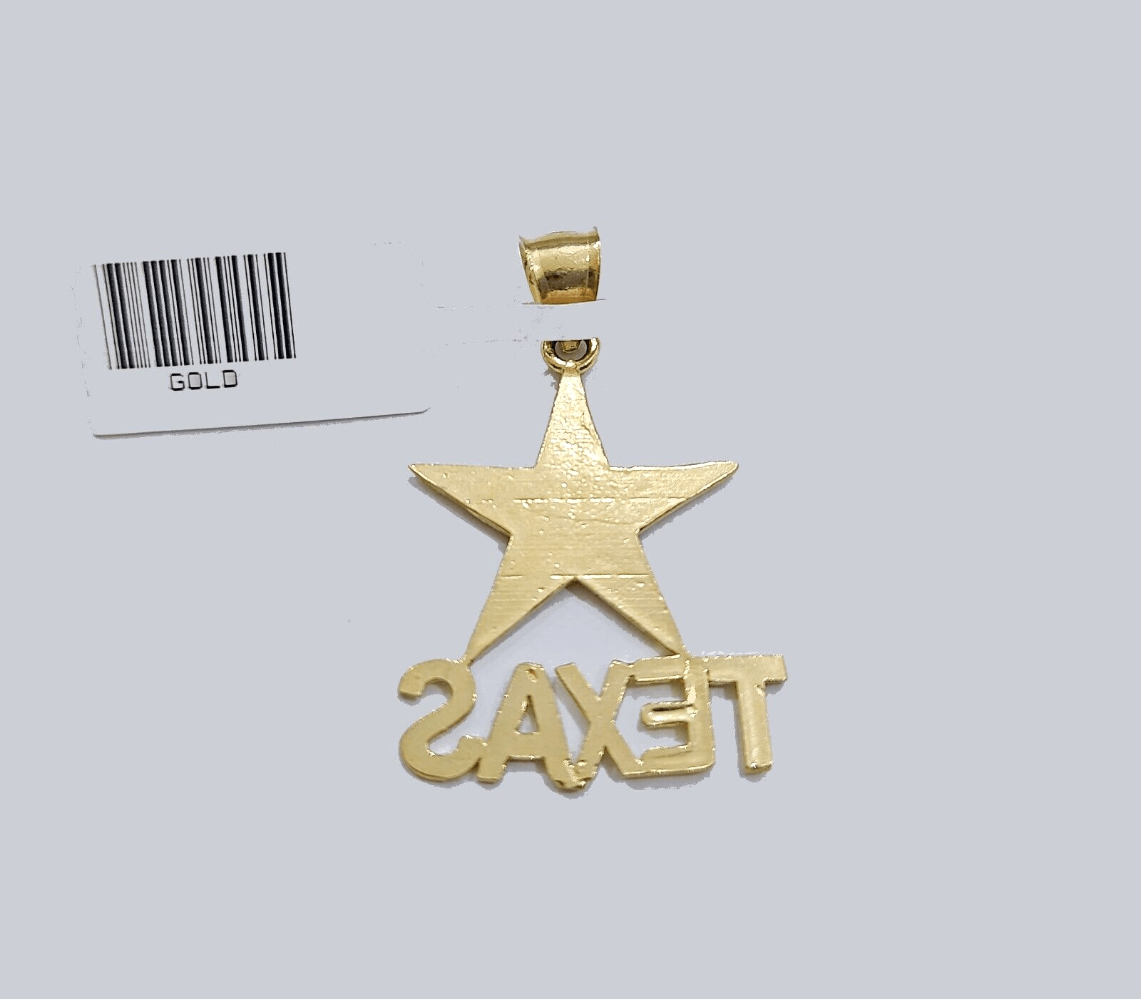 Real 10k Yellow Gold Texas Star Charm 1'' inches Pendant 10kt for Chain - GoldenlinQ