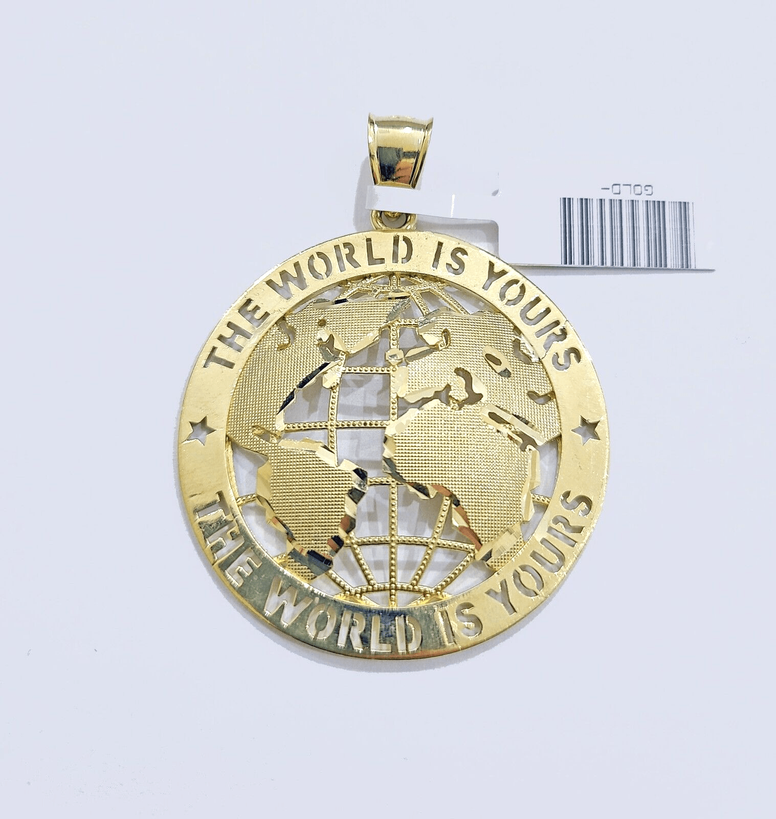Real 10k Yellow Gold The World is yours Charm Pendant 10kt for Chain - GoldenlinQ