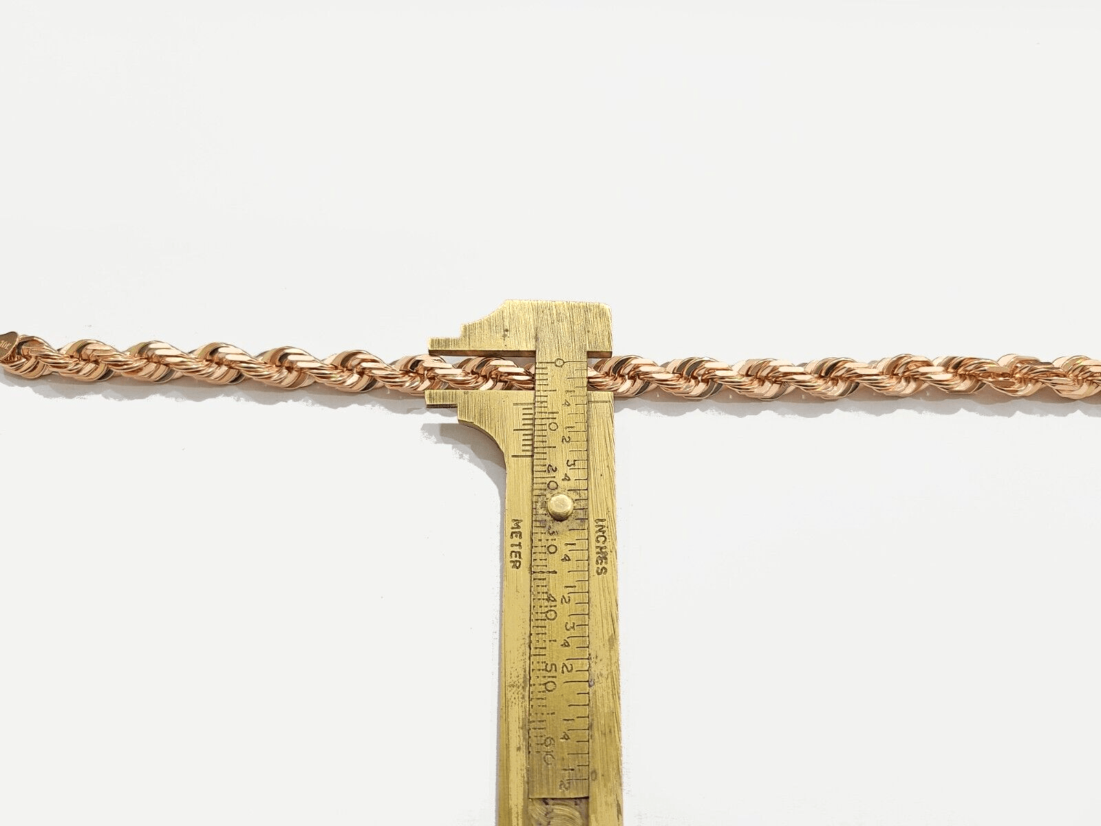 Real 10kt Solid Rose Gold Rope Bracelet Unisex 8.5'' Inches 7mm - GoldenlinQ