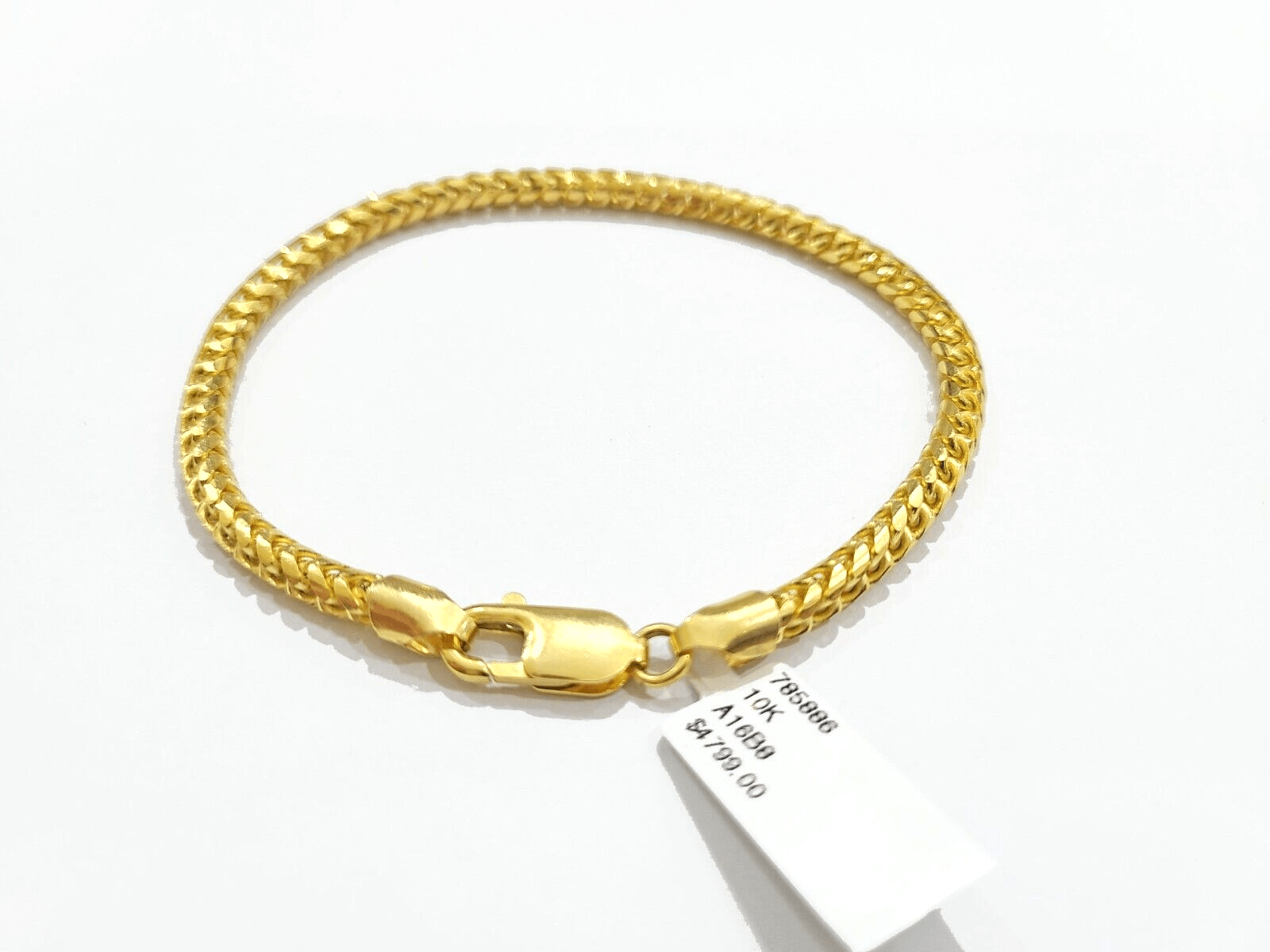 Real 10kt Solid Yellow Gold Franco Bracelet Unisex 8'' Inches 4mm - GoldenlinQ
