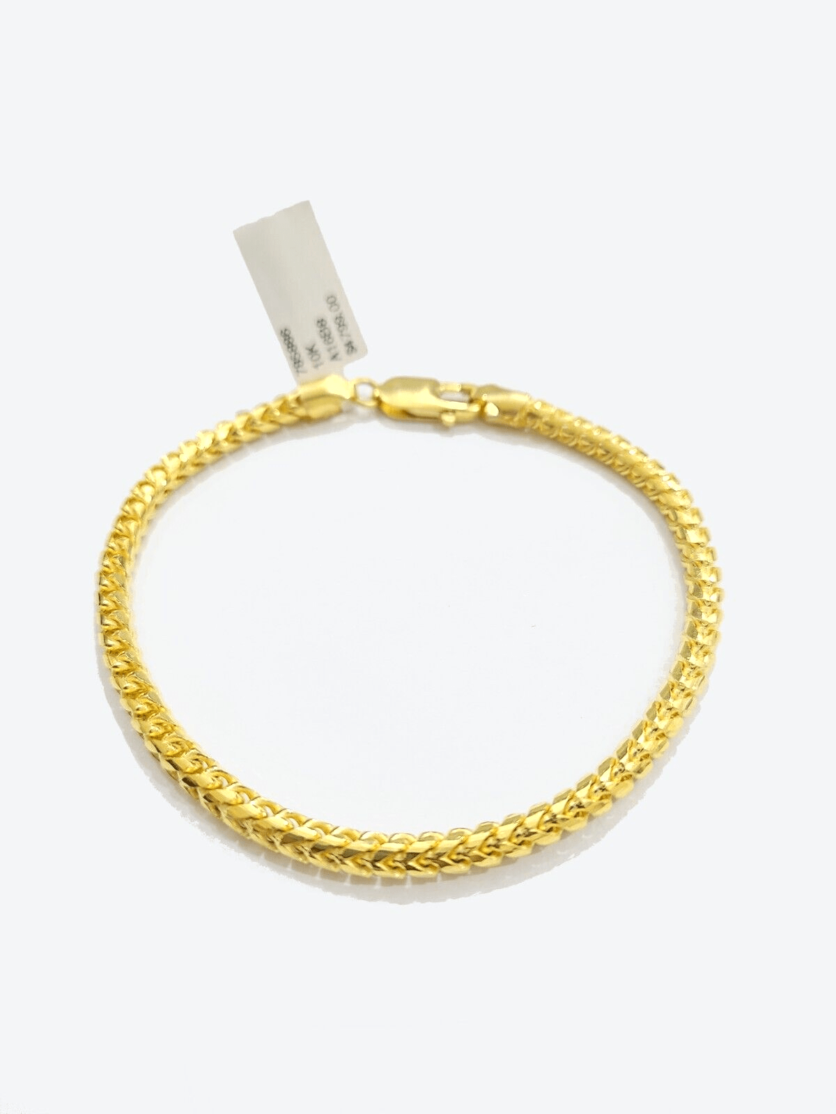Real 10kt Solid Yellow Gold Franco Bracelet Unisex 8'' Inches 4mm - GoldenlinQ