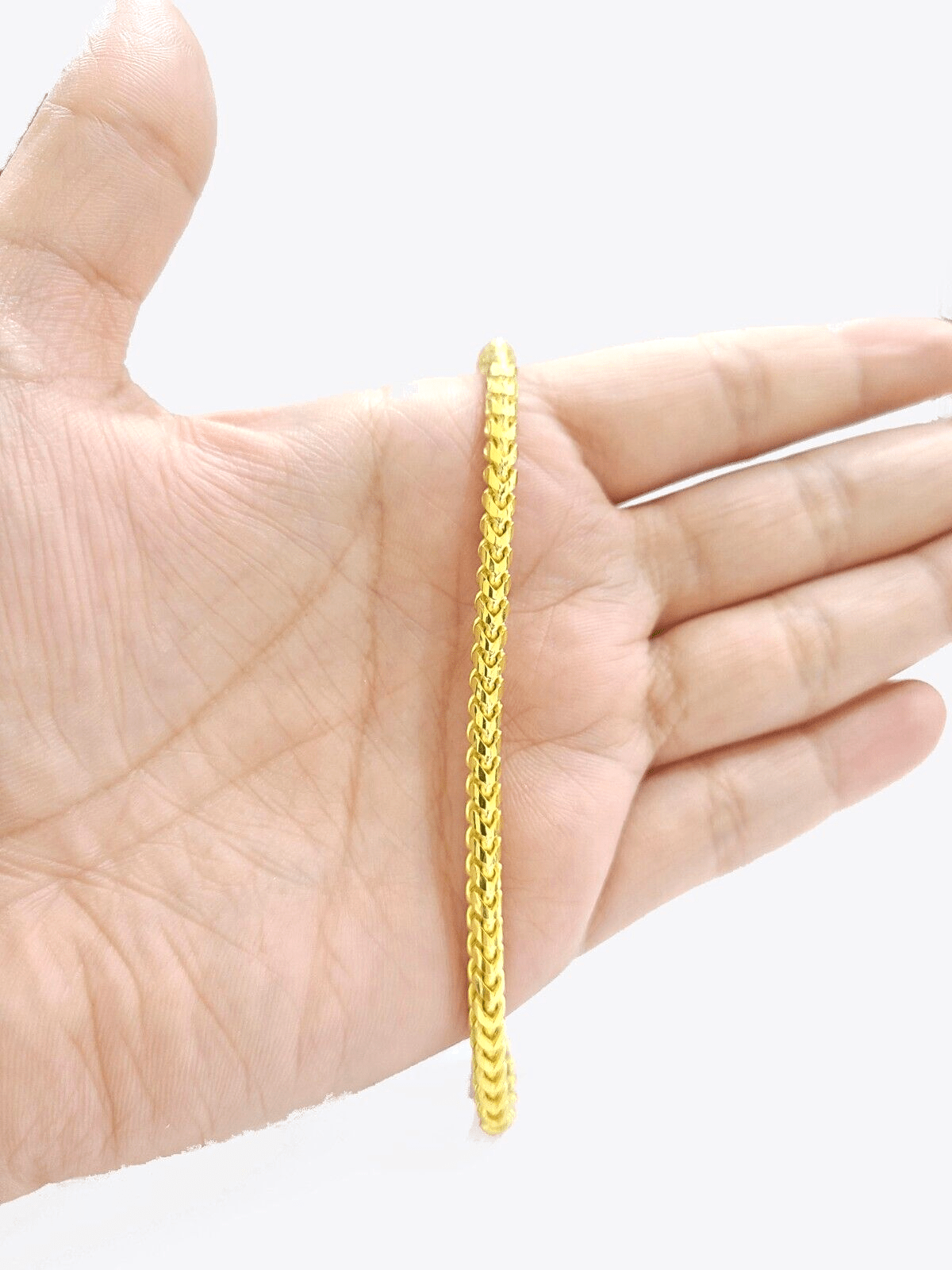 Real 10kt Solid Yellow Gold Franco Bracelet Unisex 8'' Inches 4mm - GoldenlinQ