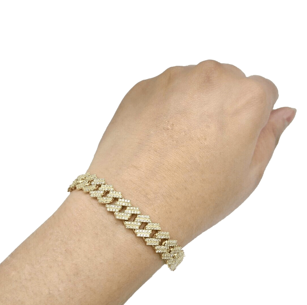 Real 10kt Solid Yellow Gold Miami Cuban Bracelet 10k Unisex 9 Inches 10mm - GoldenlinQ