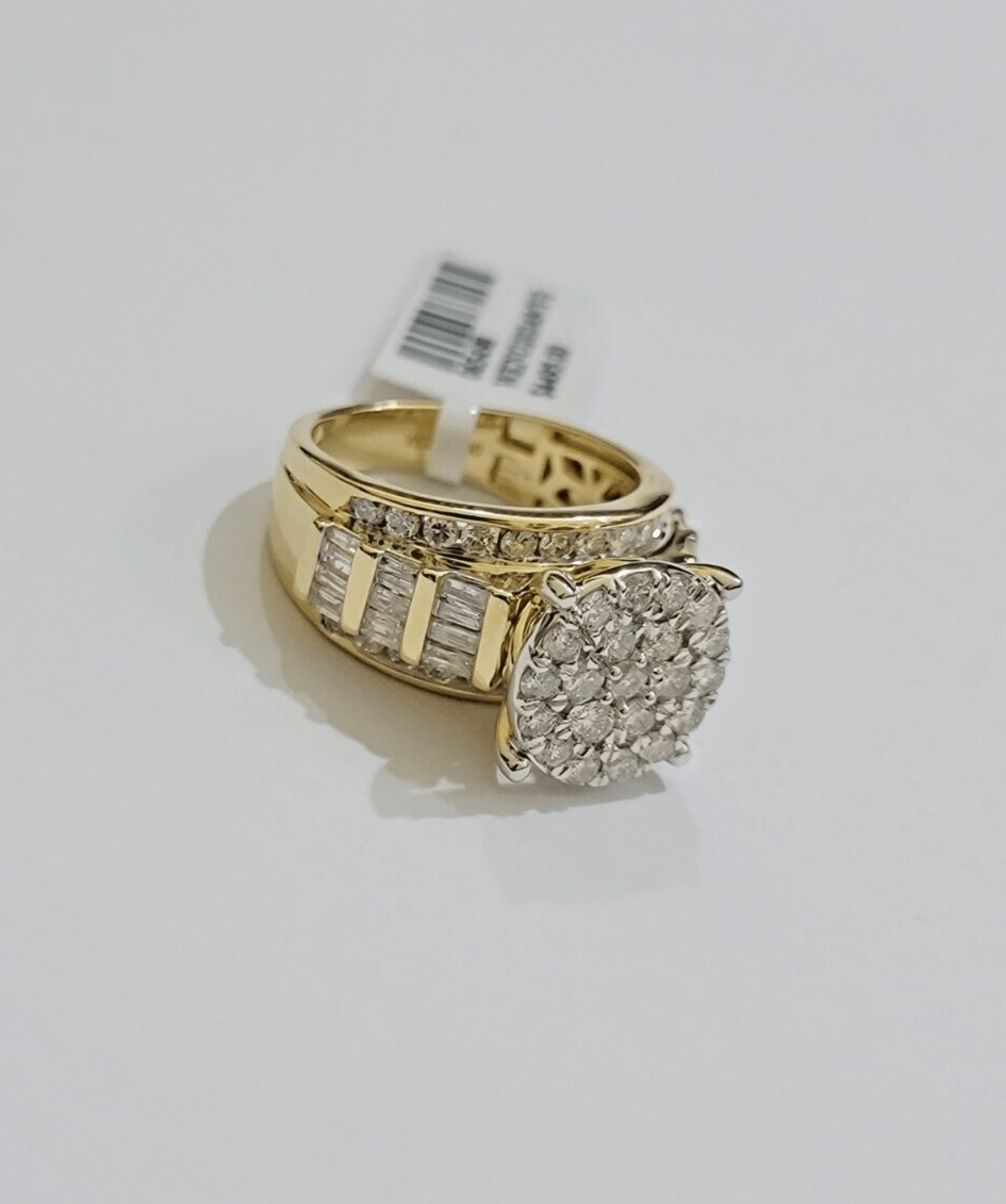 Real 10kt Yellow Gold 2CT Diamond Ring Women Band Natural Genuine Wedding SALE - GoldenlinQ