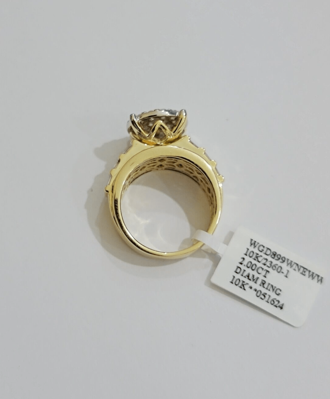 Real 10kt Yellow Gold 2CT Diamond Ring Women Band Natural Genuine Wedding SALE - GoldenlinQ