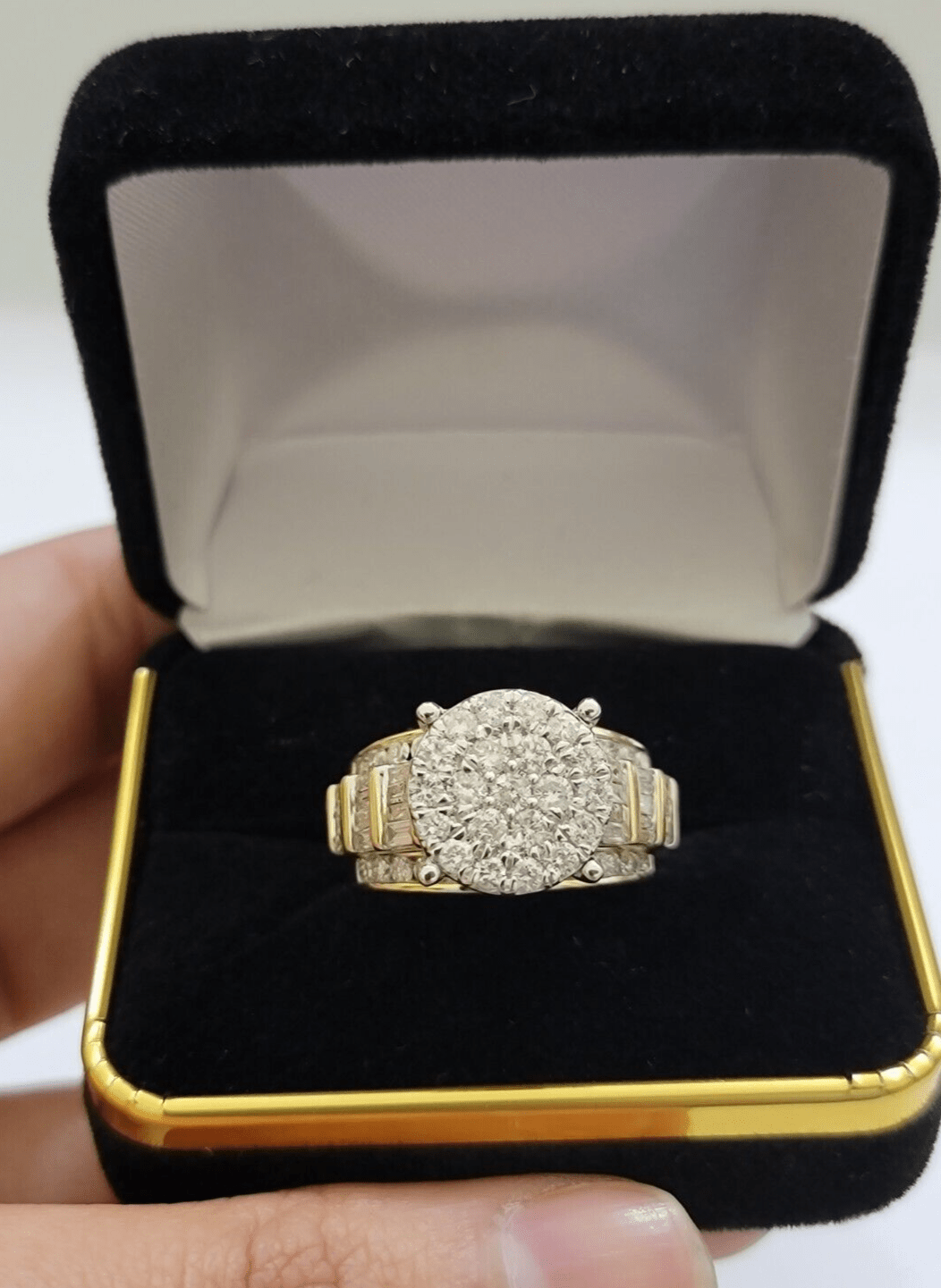 Real 10kt Yellow Gold 2CT Diamond Ring Women Band Natural Genuine Wedding SALE - GoldenlinQ