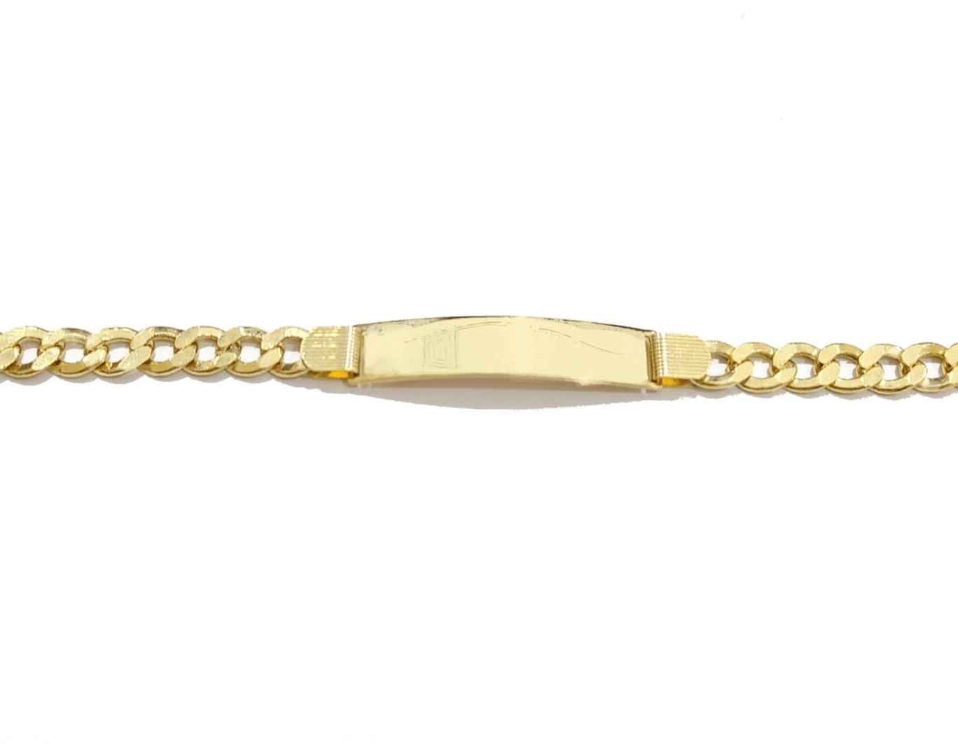 Real 10kt Yellow Gold Cuban Curb Link ID Bracelet Unisex 8.5'' 10mm Unisex - GoldenlinQ