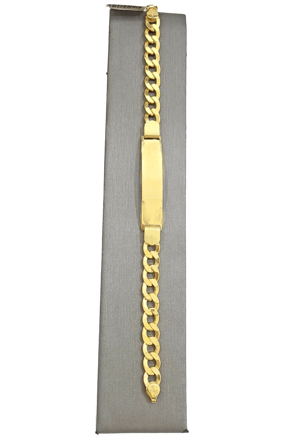 Real 10kt Yellow Gold Cuban Curb Link ID Bracelet Unisex 8.5'' 10mm Unisex - GoldenlinQ
