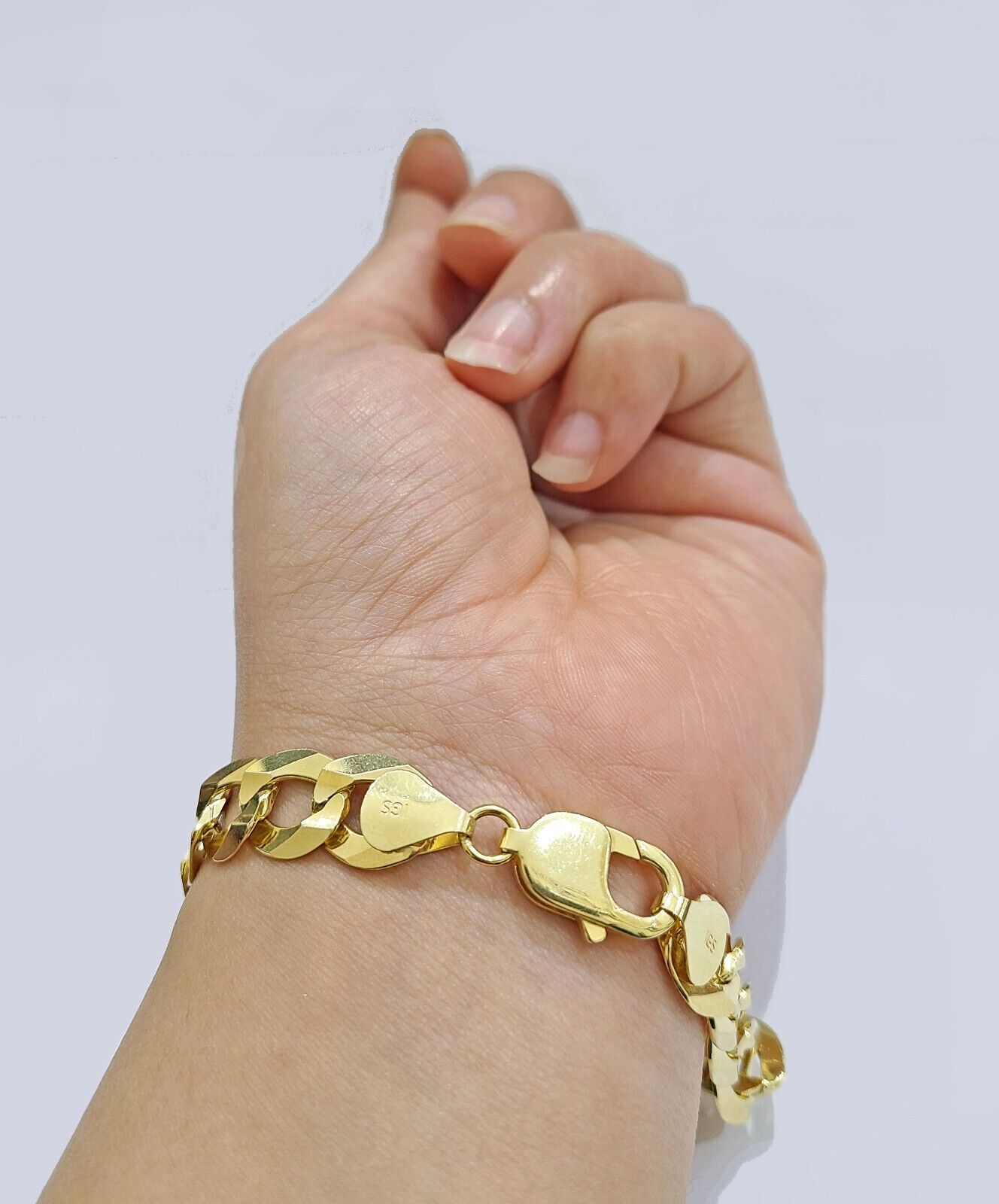 Real 10kt Yellow Gold Cuban Link ID Bracelet Unisex 8.5'' 11mm - GoldenlinQ