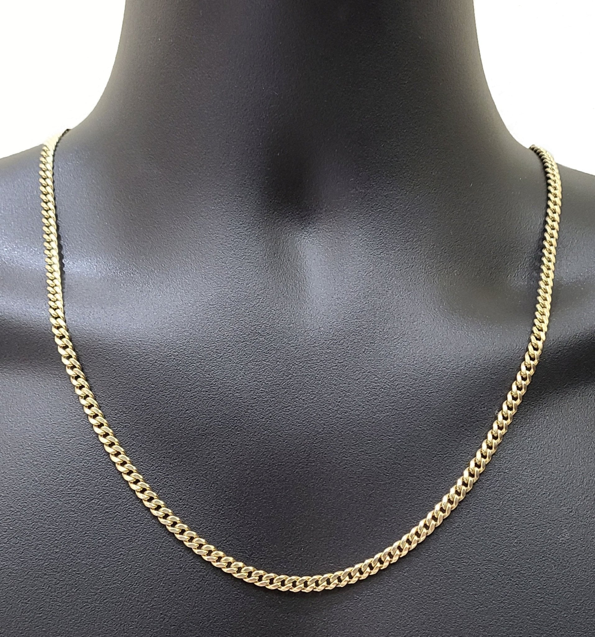 Real 10kt Yellow Gold Miami Cuban Link Chain 10k Necklace 30 Inches 4mm Box Lock - GoldenlinQ