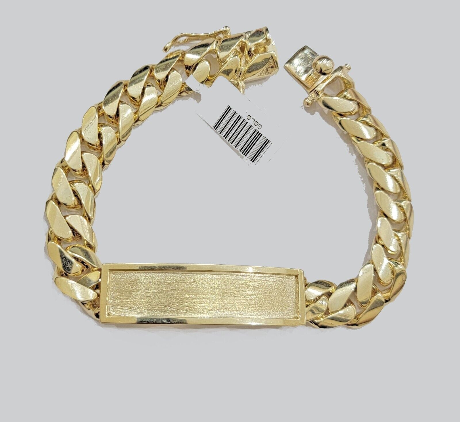 Real 10kt Yellow Gold Solid Miami Cuban Link Bracelet Men's 8.5'' 11mm Box Lock - GoldenlinQ