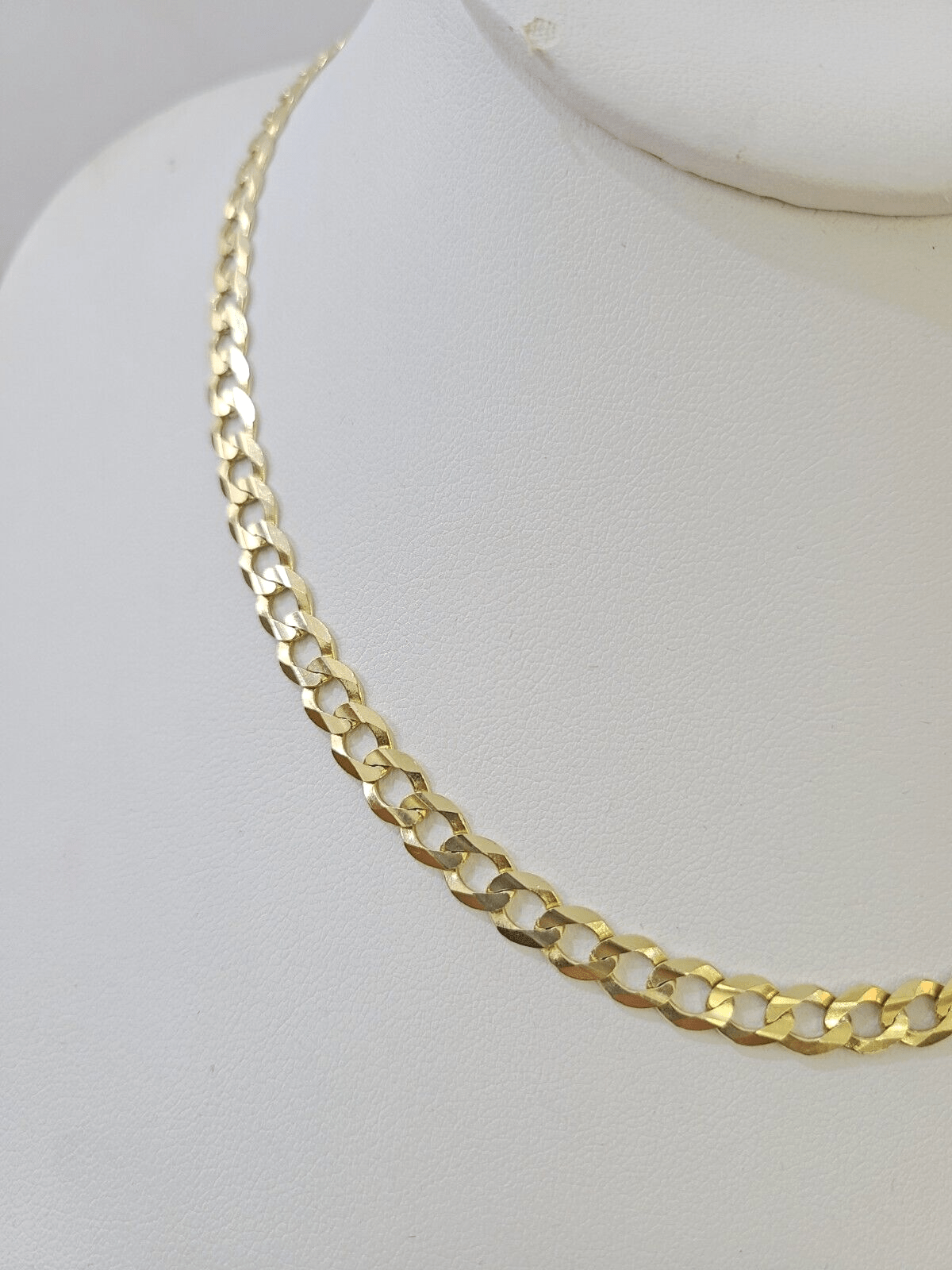 REAL 14k Cuban Curb Link necklace Yellow gold chain 20 inches 6mm 14kt - GoldenlinQ