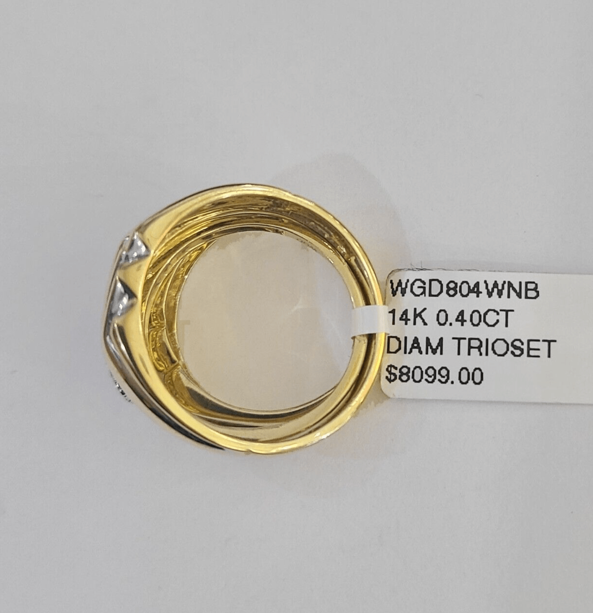 REAL 14k Diamond Ring Yellow Gold Ladies Men Trio SET Wedding Engagement Genuine - GoldenlinQ