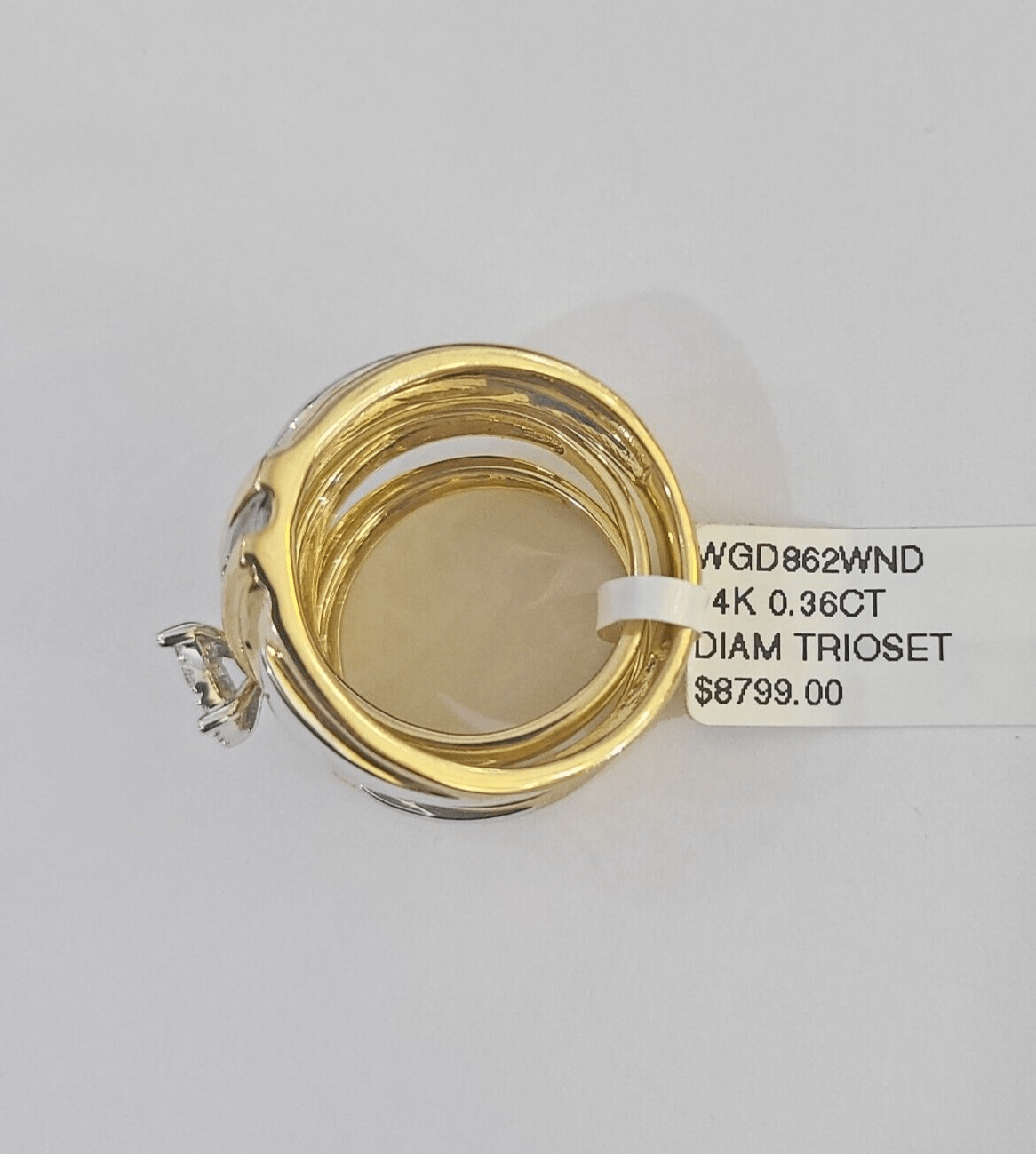 REAL 14k Diamond Ring Yellow Gold Ladies Men Trio SET Wedding Engagement Genuine - GoldenlinQ