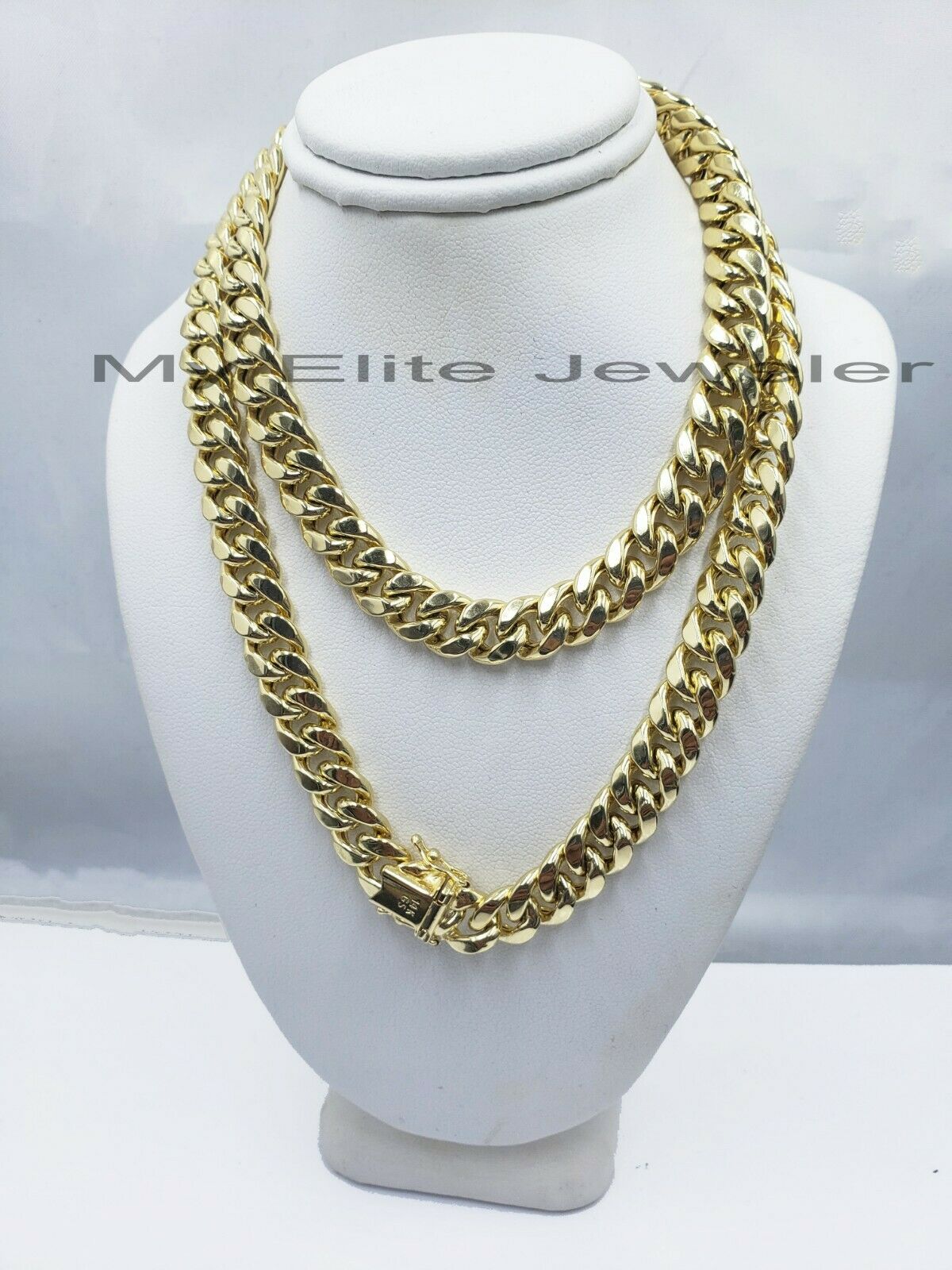 Real 14k Gold 10mm 28" Miami Cuban Link Chain Men's Necklace 14kt Yellow Gold - GoldenlinQ