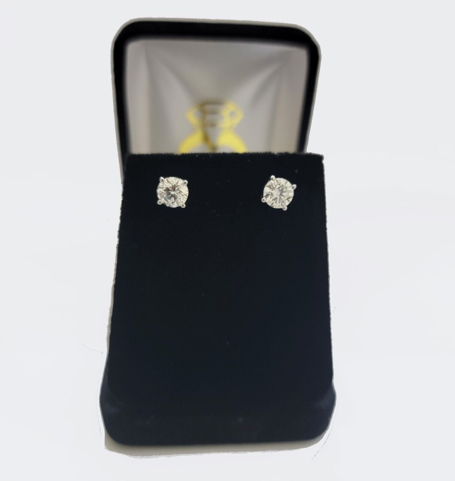 REAL 14k gold 1CT diamond Stud Lab Created VS solitaire earring With CERTIFICATE - GoldenlinQ