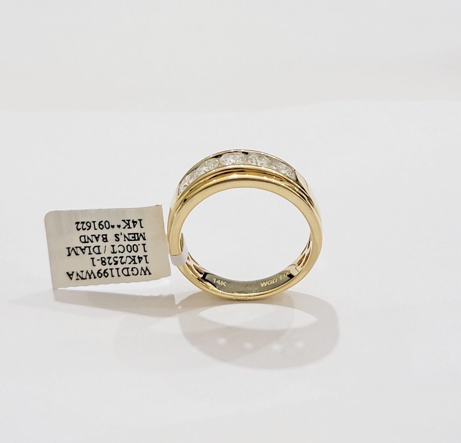 Real 14k Gold 1CT Natural Diamonds Band Mens Wedding Engagement Anniversary Ring - GoldenlinQ