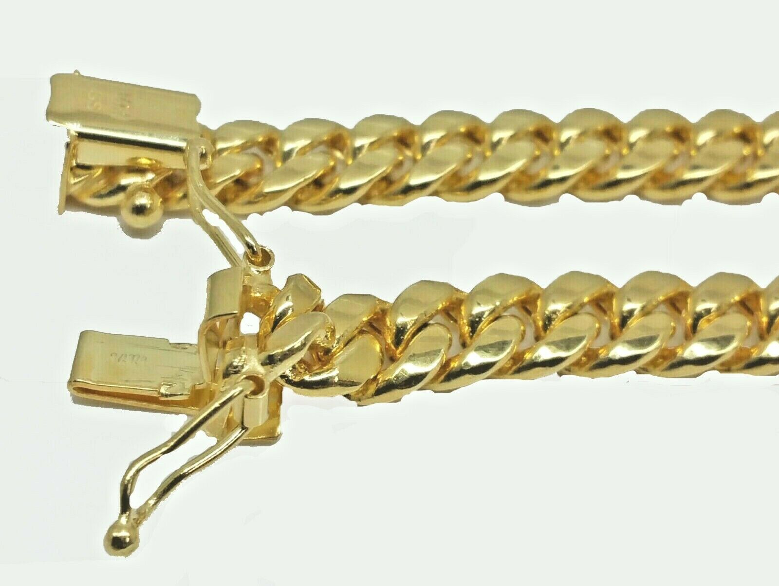 REAL 14k Gold 8mm Miami Cuban Chain Link Necklace 14kt 18" 20" 22" 24" 26" 28" - GoldenlinQ
