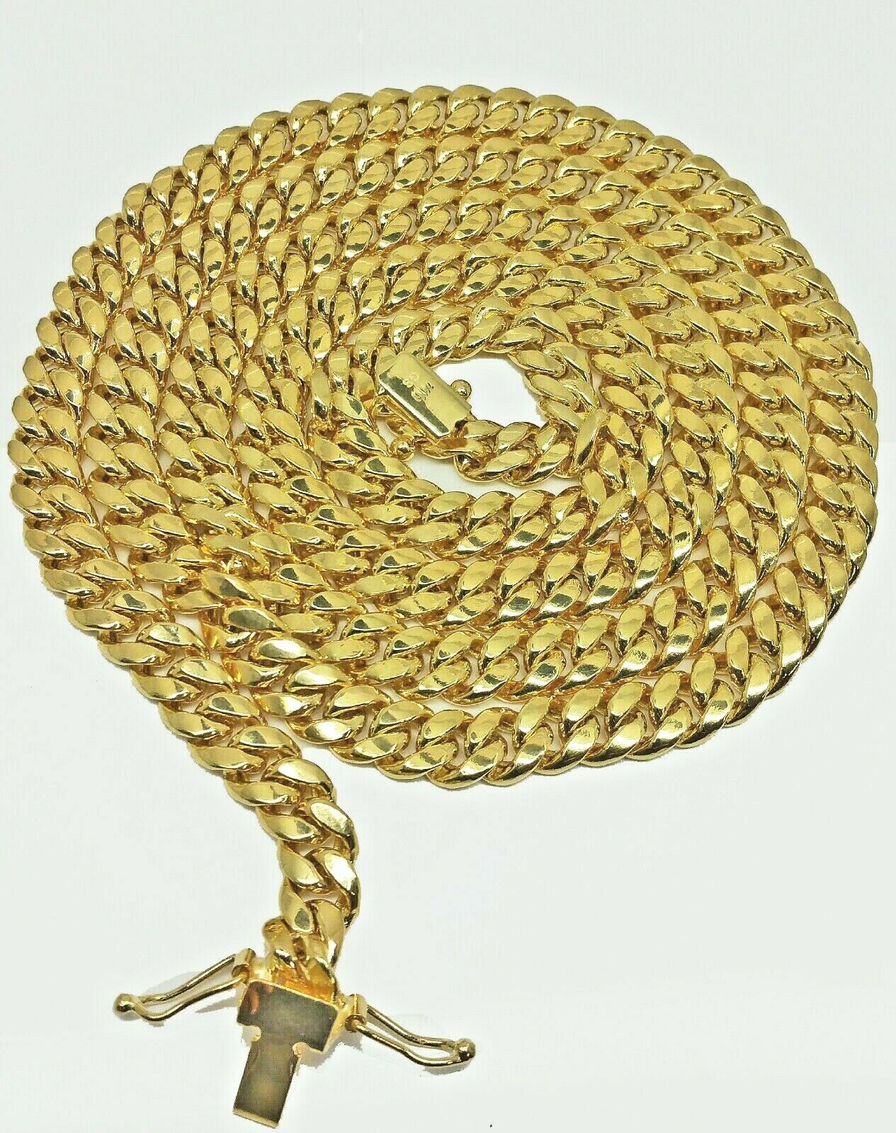 REAL 14k Gold 8mm Miami Cuban Chain Link Necklace 14kt 18" 20" 22" 24" 26" 28" - GoldenlinQ