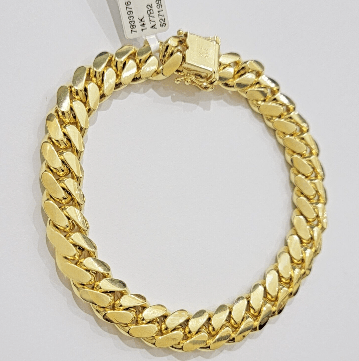 Real 14k Gold Bracelet 10mm 8.5 Inch Miami Cuban Link Men's 14kt Solid & STRONG - GoldenlinQ