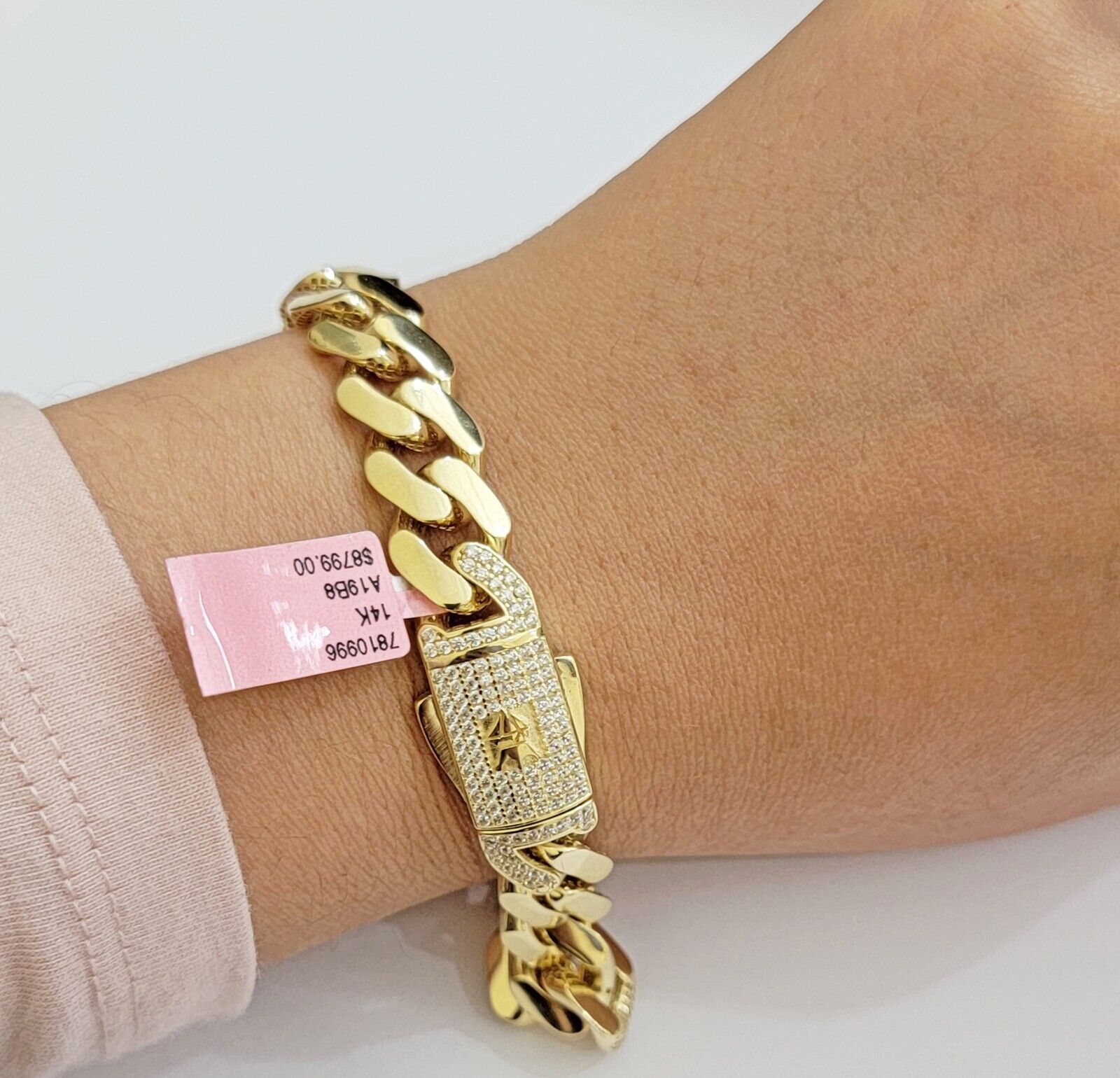 Real 14k Gold Bracelet 11mm Miami Cuban Link 7.5 inch Men Women 14kt Yellow Gold - GoldenlinQ