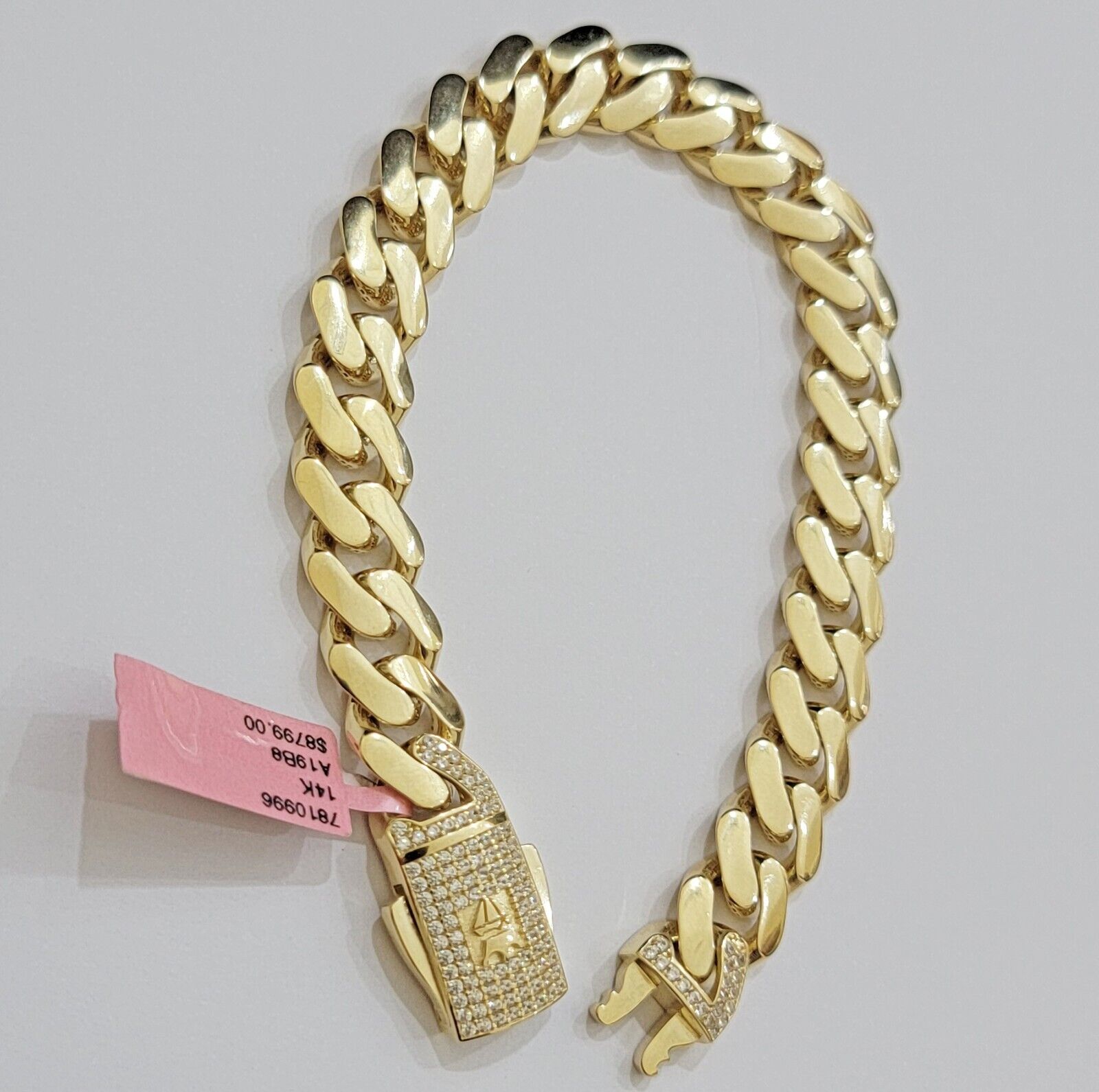 Real 14k Gold Bracelet 11mm Miami Cuban Link 7.5 inch Men Women 14kt Yellow Gold - GoldenlinQ