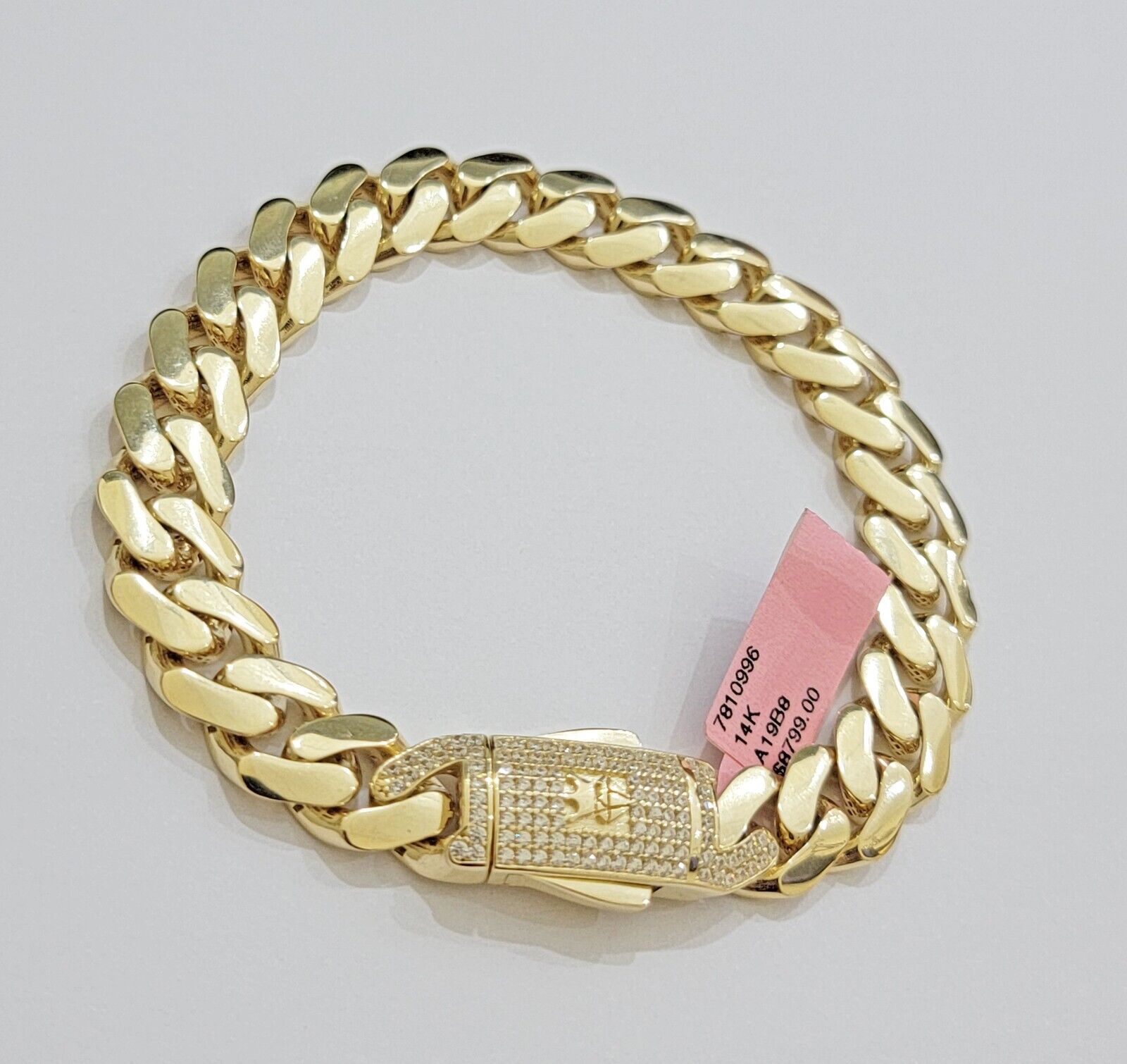 Real 14k Gold Bracelet 11mm Miami Cuban Link 7.5 inch Men Women 14kt Yellow Gold - GoldenlinQ