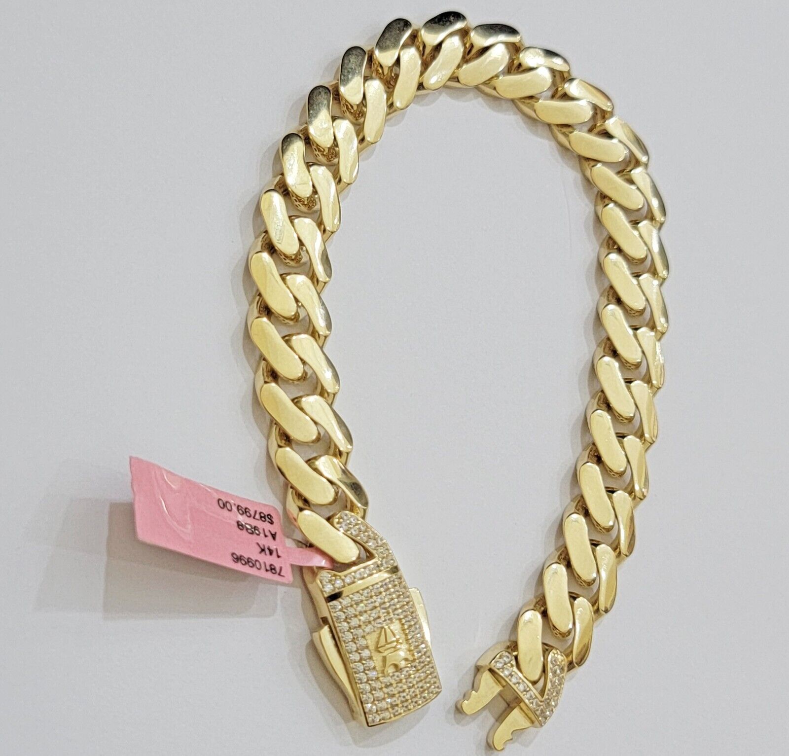 Real 14k Gold Bracelet 11mm Miami Cuban Link 8.5'' inch Men's 14kt Yellow Gold - GoldenlinQ