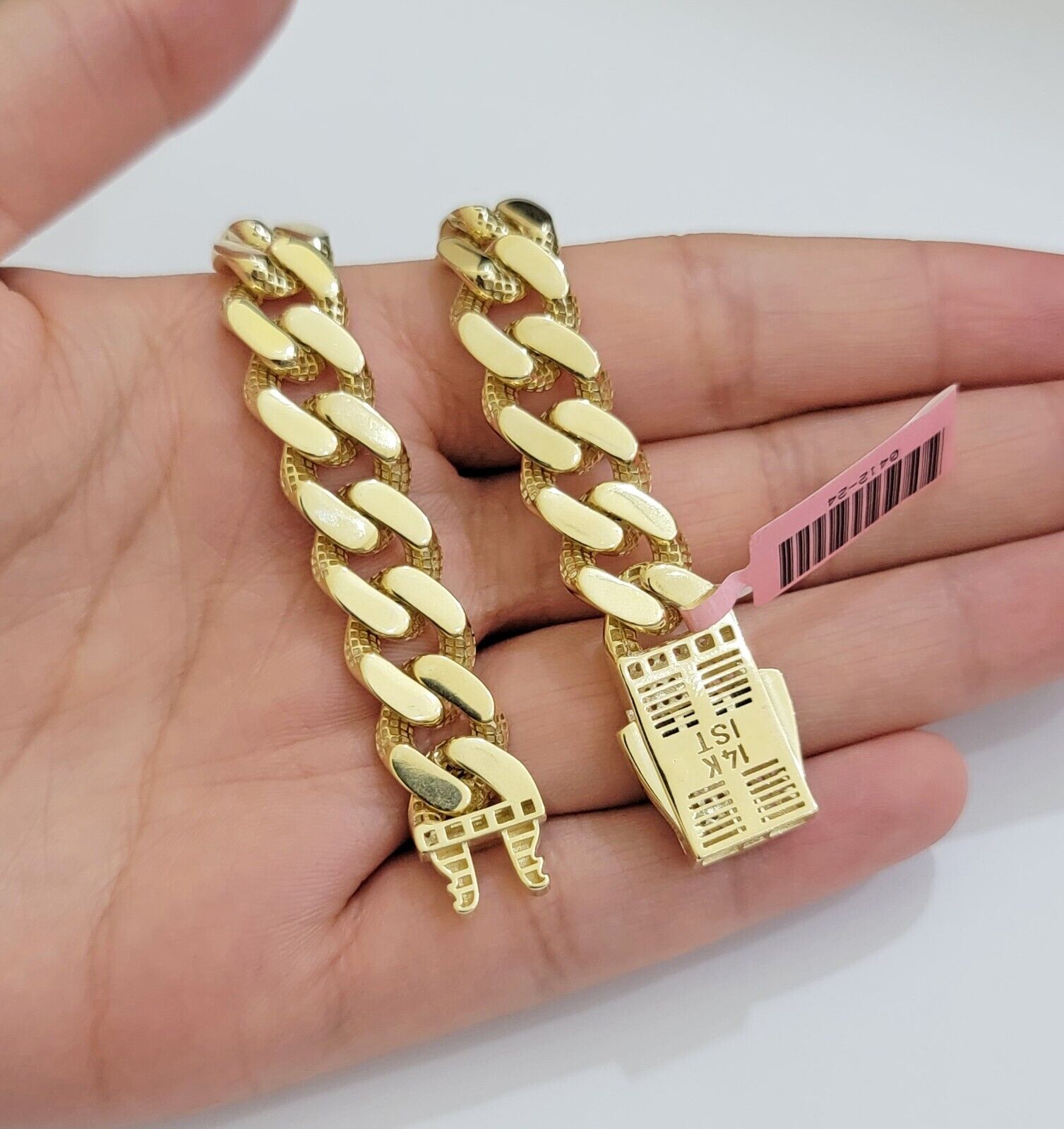 Real 14k Gold Bracelet 11mm Miami Cuban Link 8.5'' inch Men's 14kt Yellow Gold - GoldenlinQ