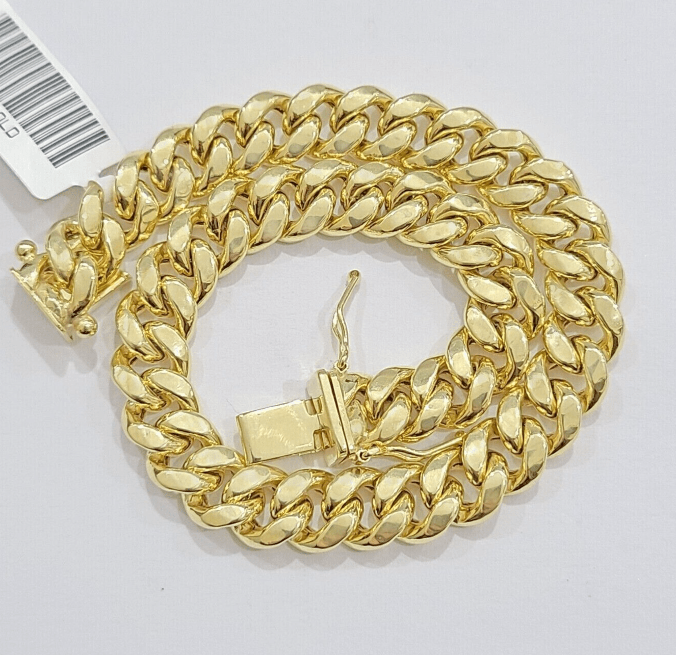 Real 14k Gold Bracelet 9 inch 8mm Miami Cuban Link Box Clasp Strong 14kt , Men's - GoldenlinQ