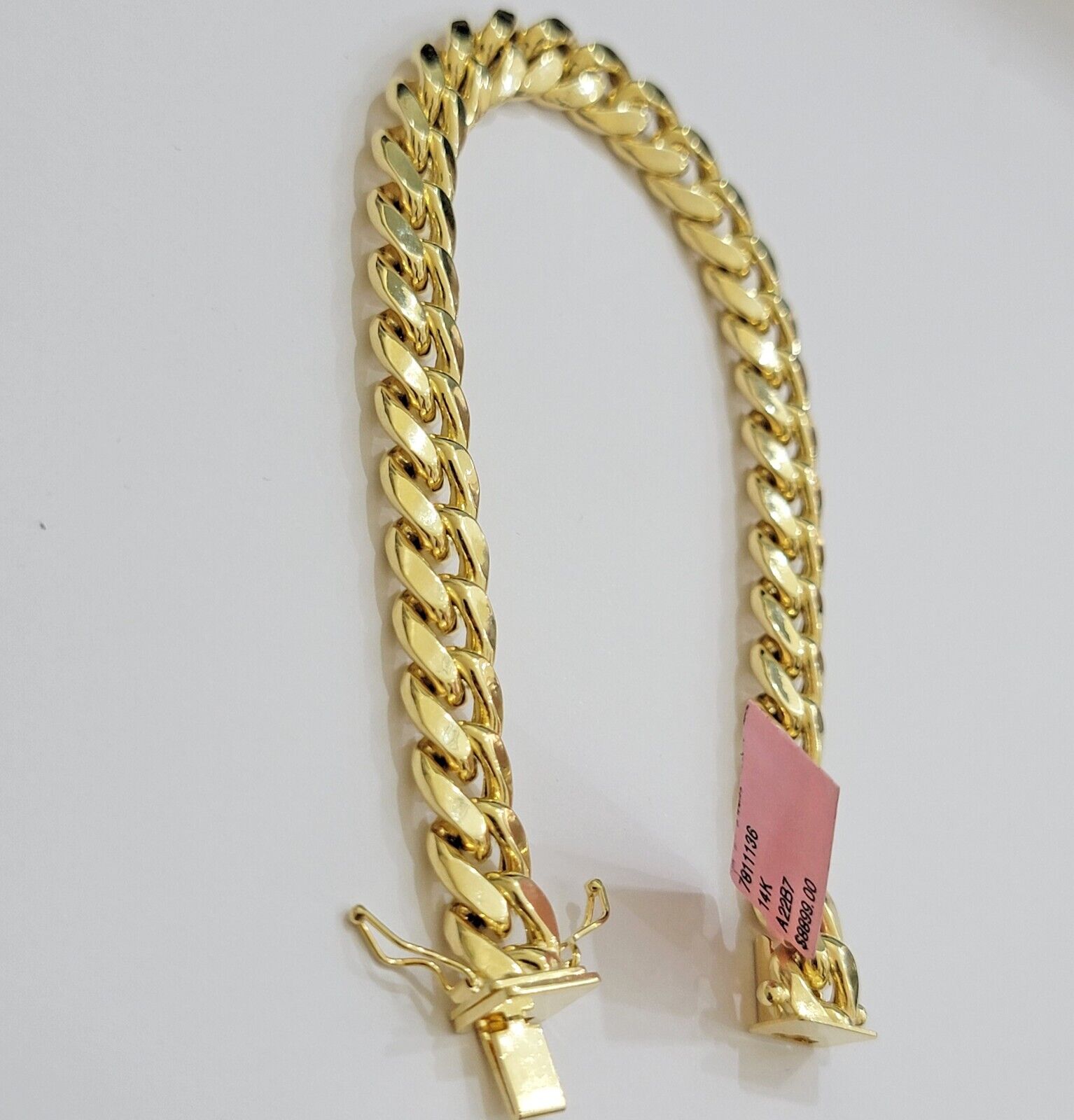 Real 14k Gold Bracelet 9mm Miami Cuban Link 7.5" - 9 Inch Mens 14kt Yellow Gold - GoldenlinQ