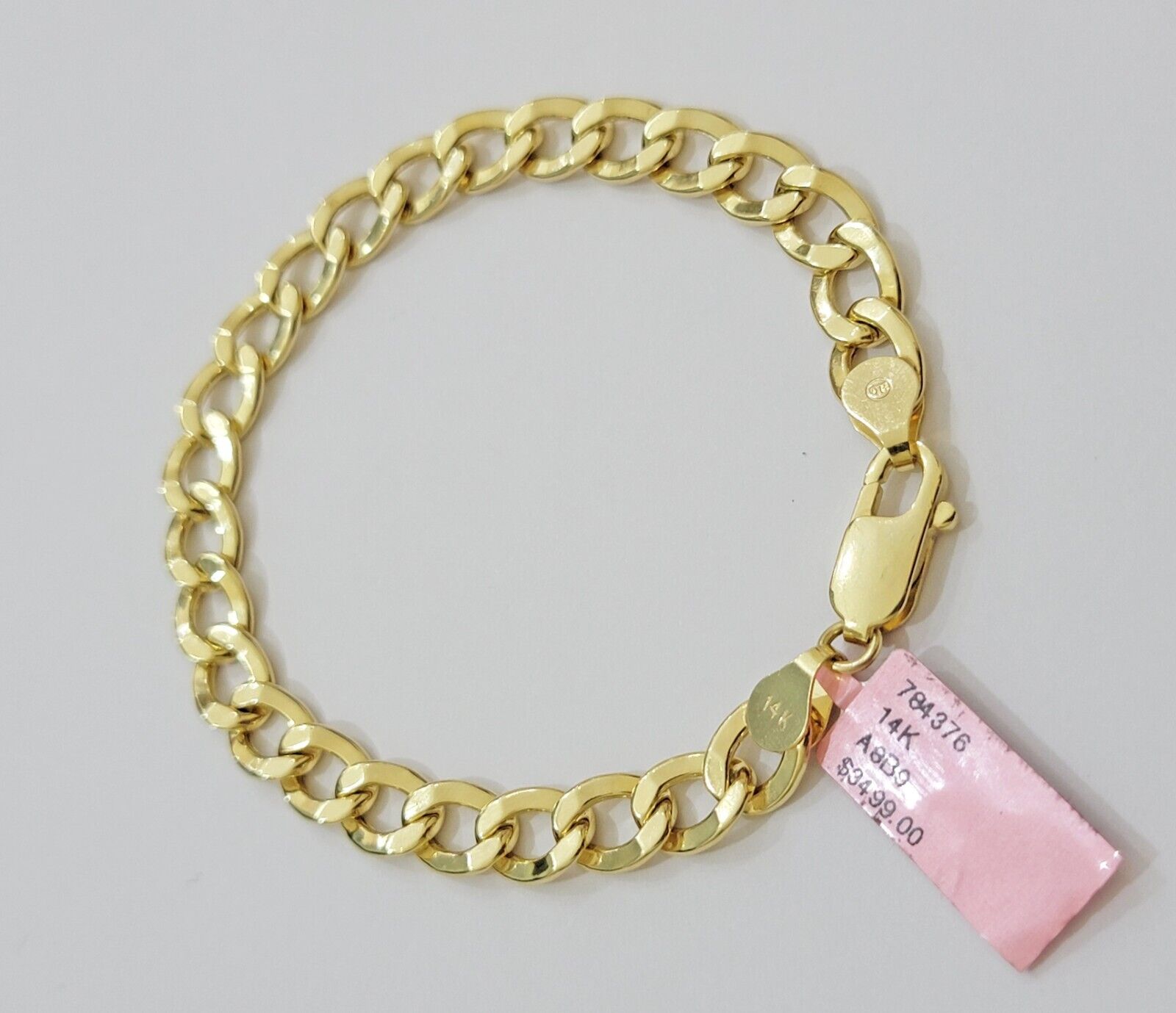 Real 14k Gold Bracelet Cuban Curb Link 8 Inch 8mm Men's Genuine 14kt Yellow Gold - GoldenlinQ