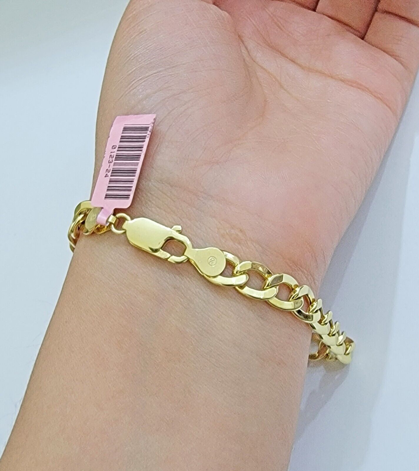 Real 14k Gold Bracelet Cuban Curb Link 8 Inch 8mm Men's Genuine 14kt Yellow Gold - GoldenlinQ