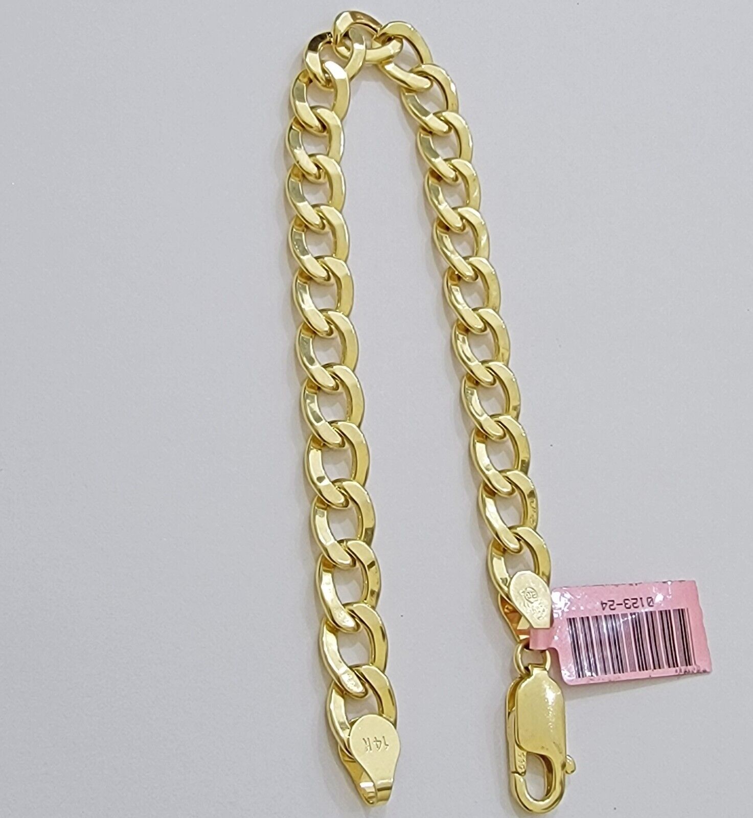 Real 14k Gold Bracelet Cuban Curb Link 8 Inch 8mm Men's Genuine 14kt Yellow Gold - GoldenlinQ