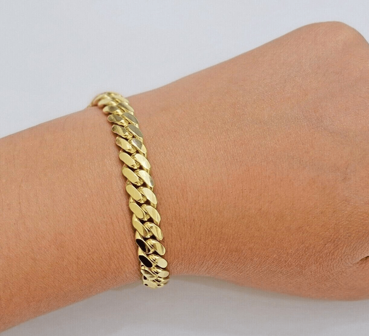 REAL 14k Gold Bracelet Miami Cuban Link SOLID 14kt Yellow Gold 8.5mm 8" Men's - GoldenlinQ